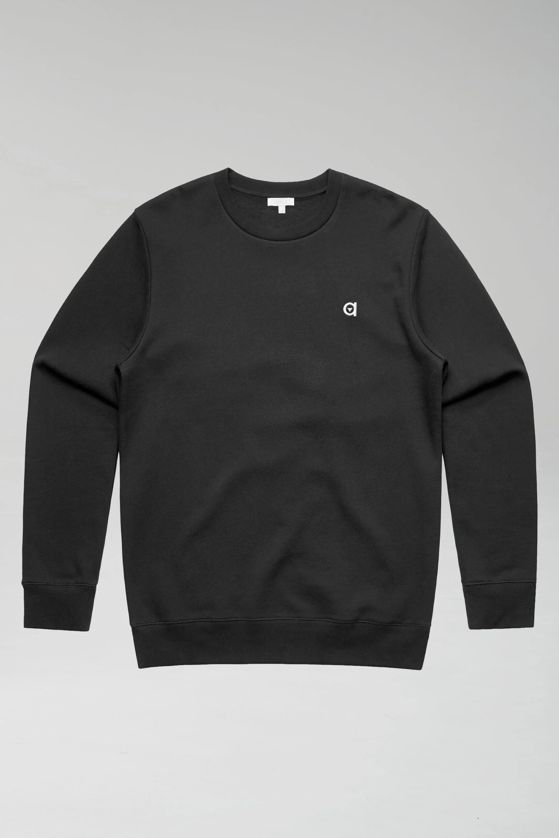 black crew neck sweatshirt