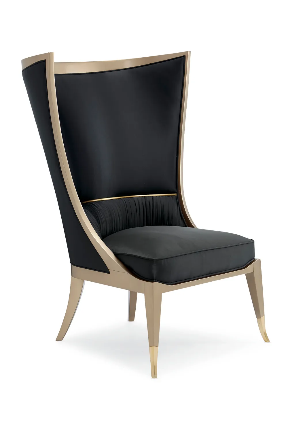 Black Curved Wingback Chair | Caracole Pop Your Collar