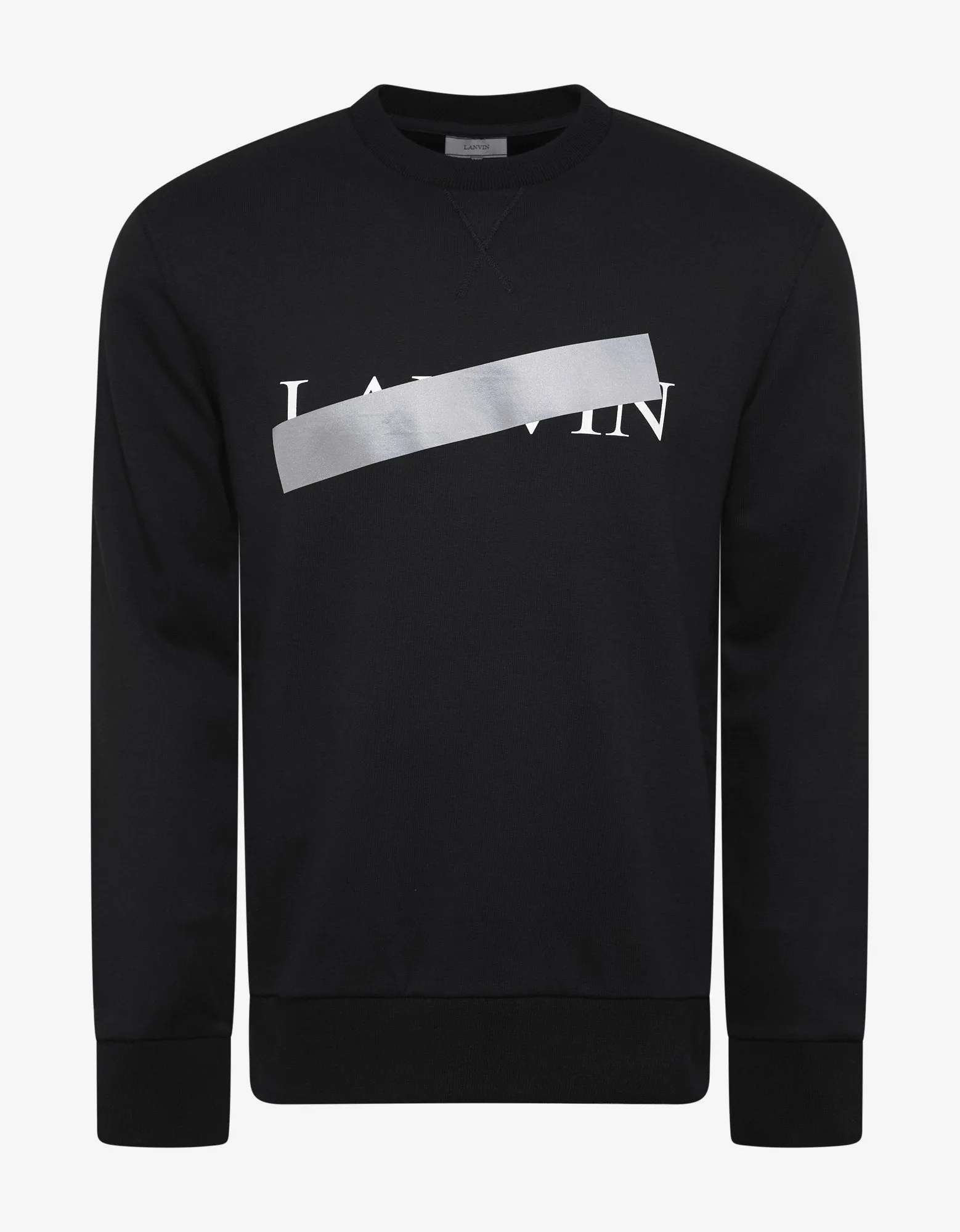 Black Strikethrough Logo Print Sweatshirt