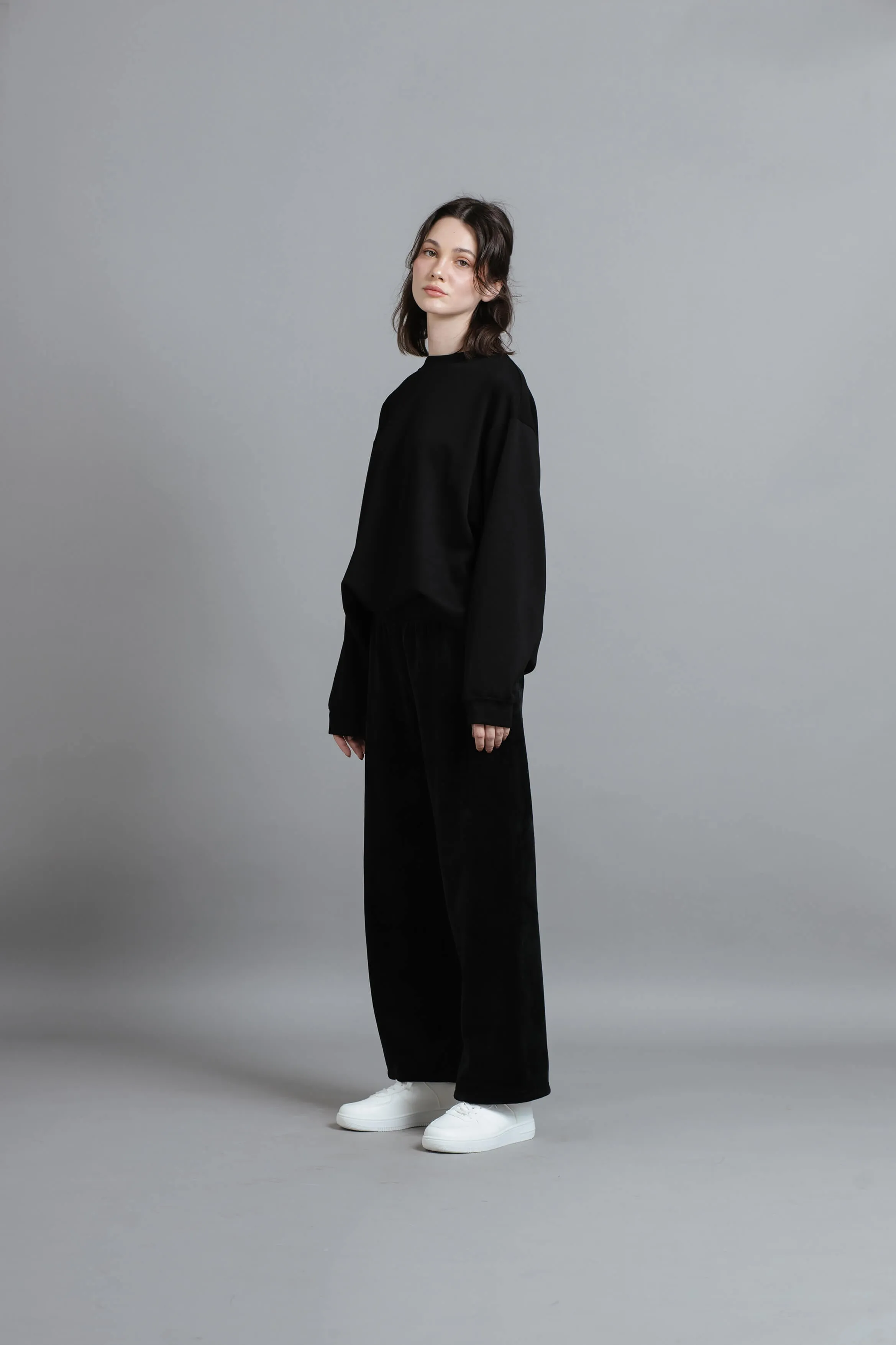 Black Winter Loose Pants