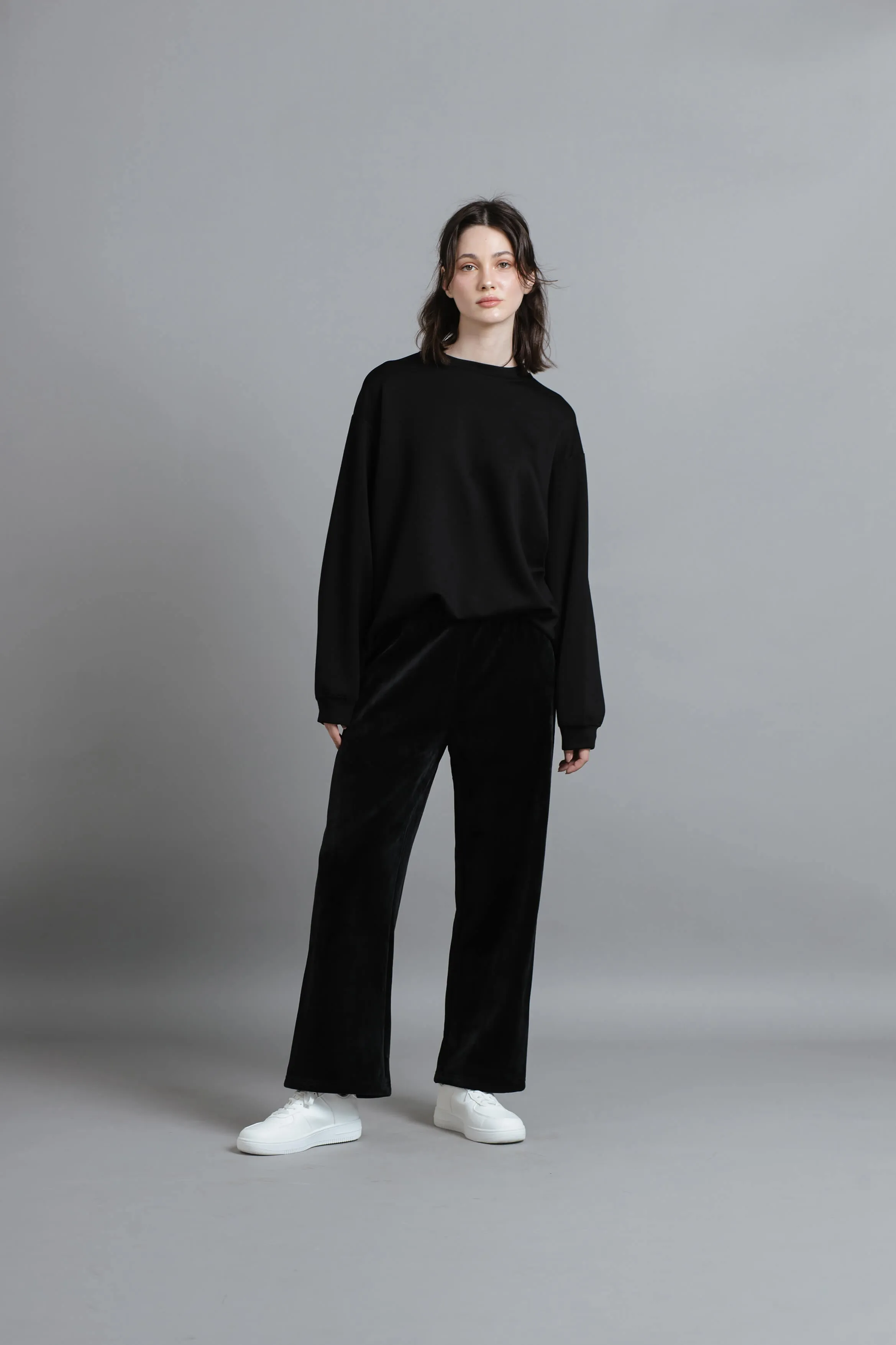 Black Winter Loose Pants