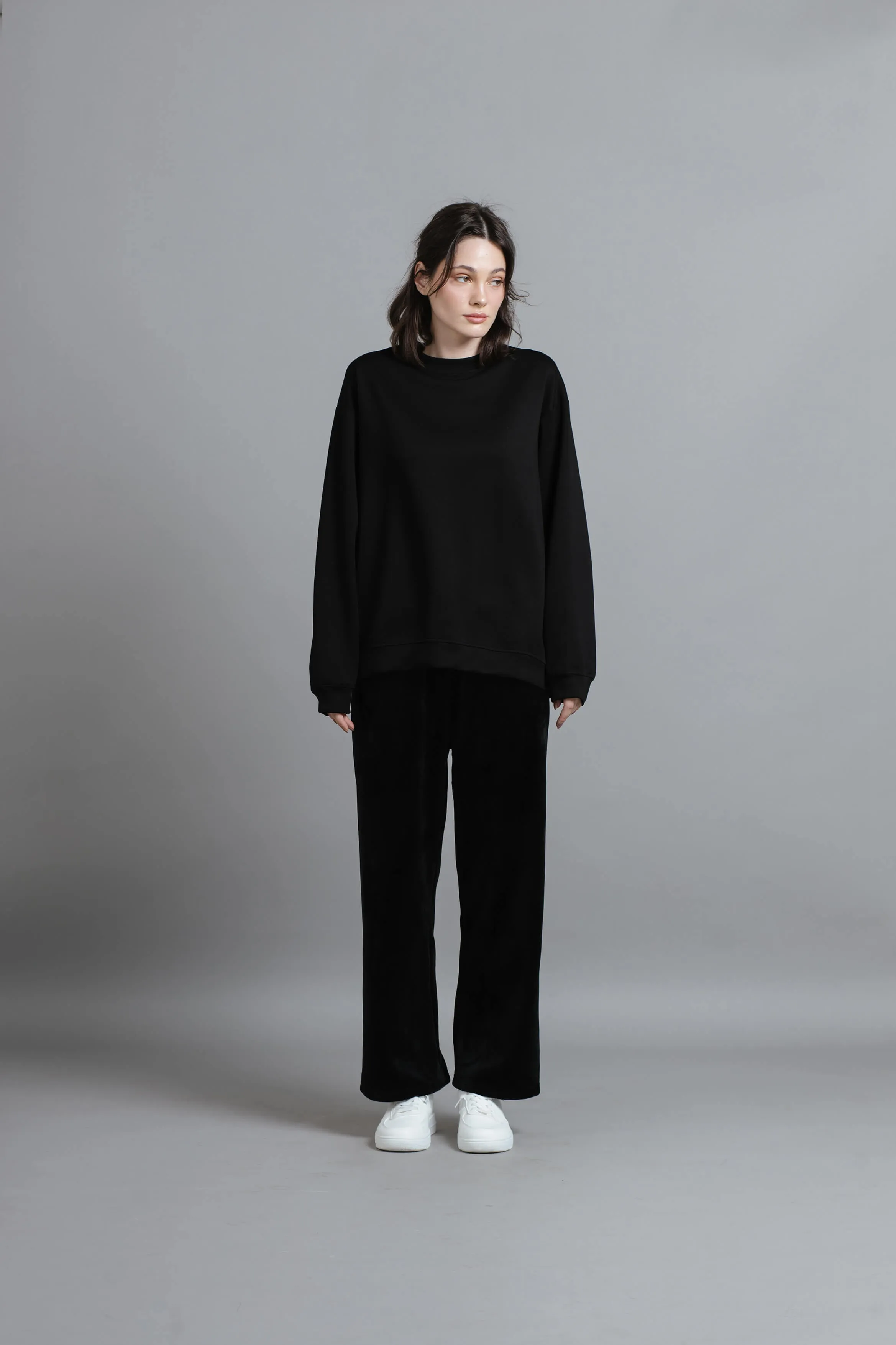 Black Winter Loose Pants