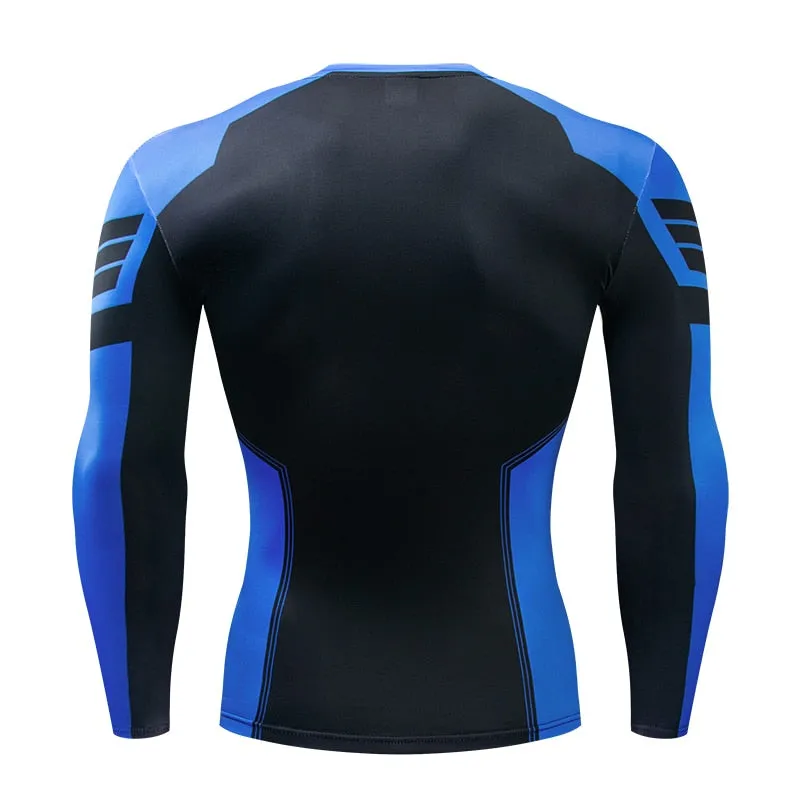 Blue NIGHTWING Long Sleeve Compression Shirt