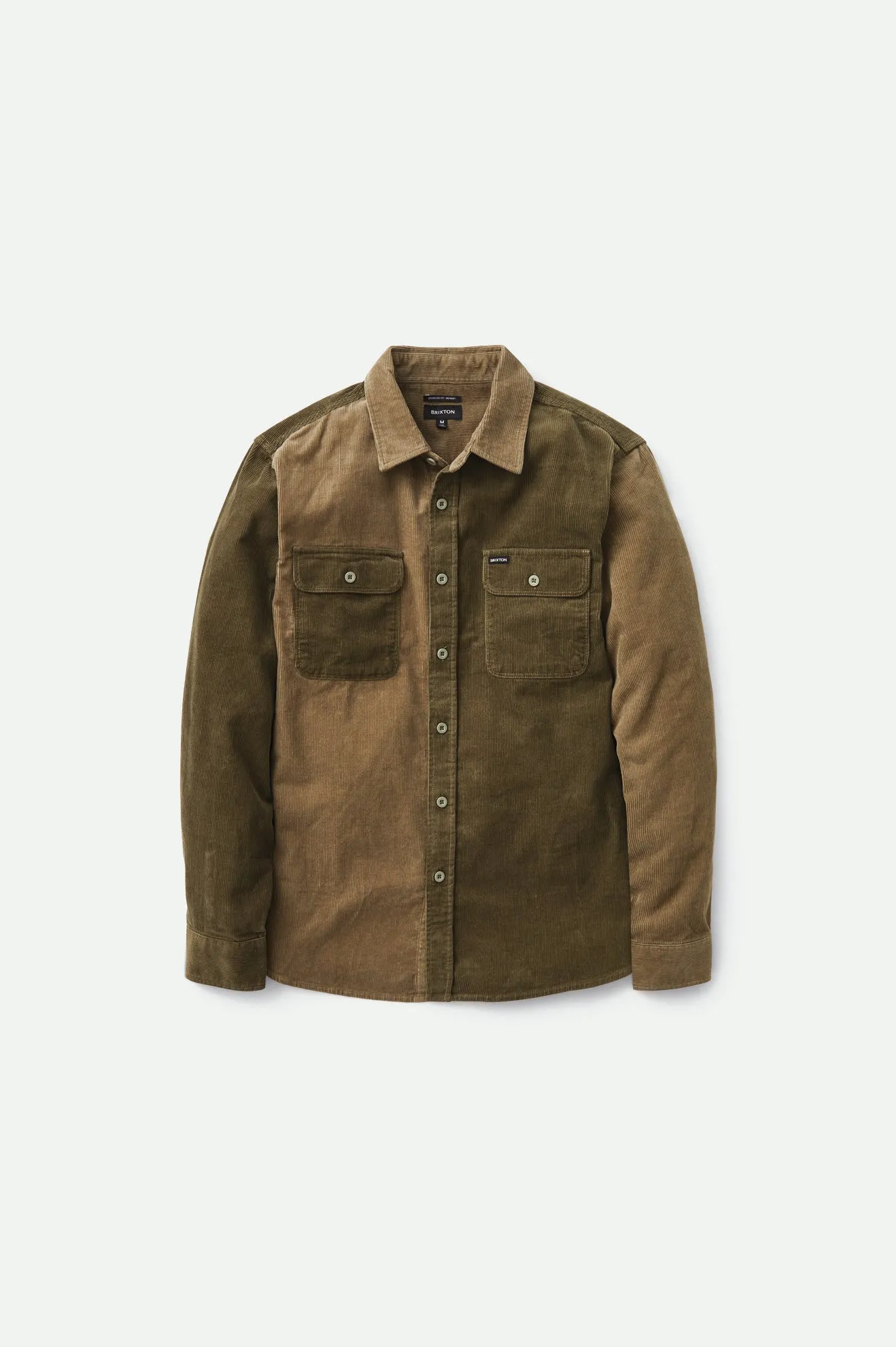 Bowery Corduroy L/S Flannel - Military Olive/Mermaid