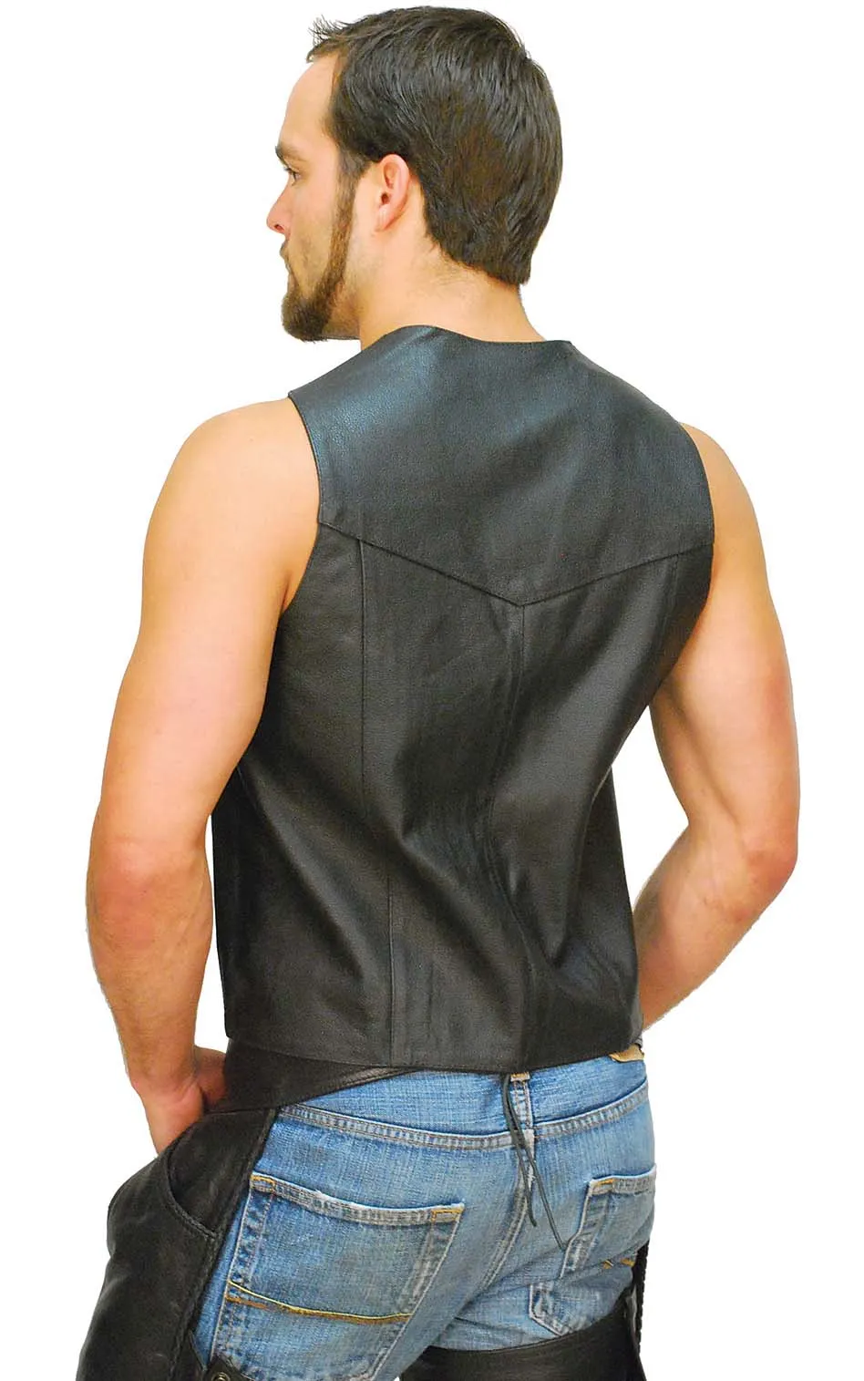 Buffalo Leather Motorcycle Biker Vest #VM802K