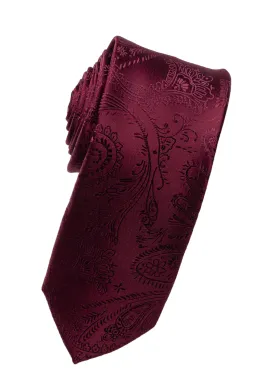 Burgundy Paisley Tone on Tone Necktie