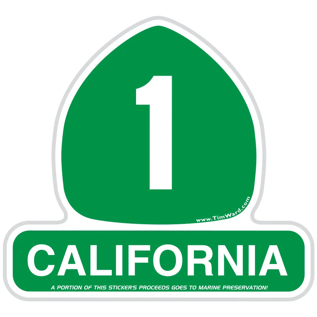 California Highway 1 sign sticker