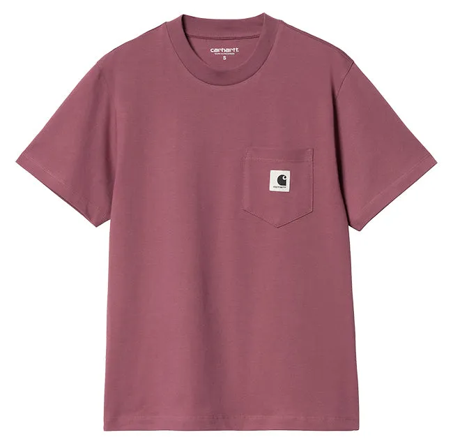 Carhartt WIP Womens Pocket T Shirt Dusty Fuchsia