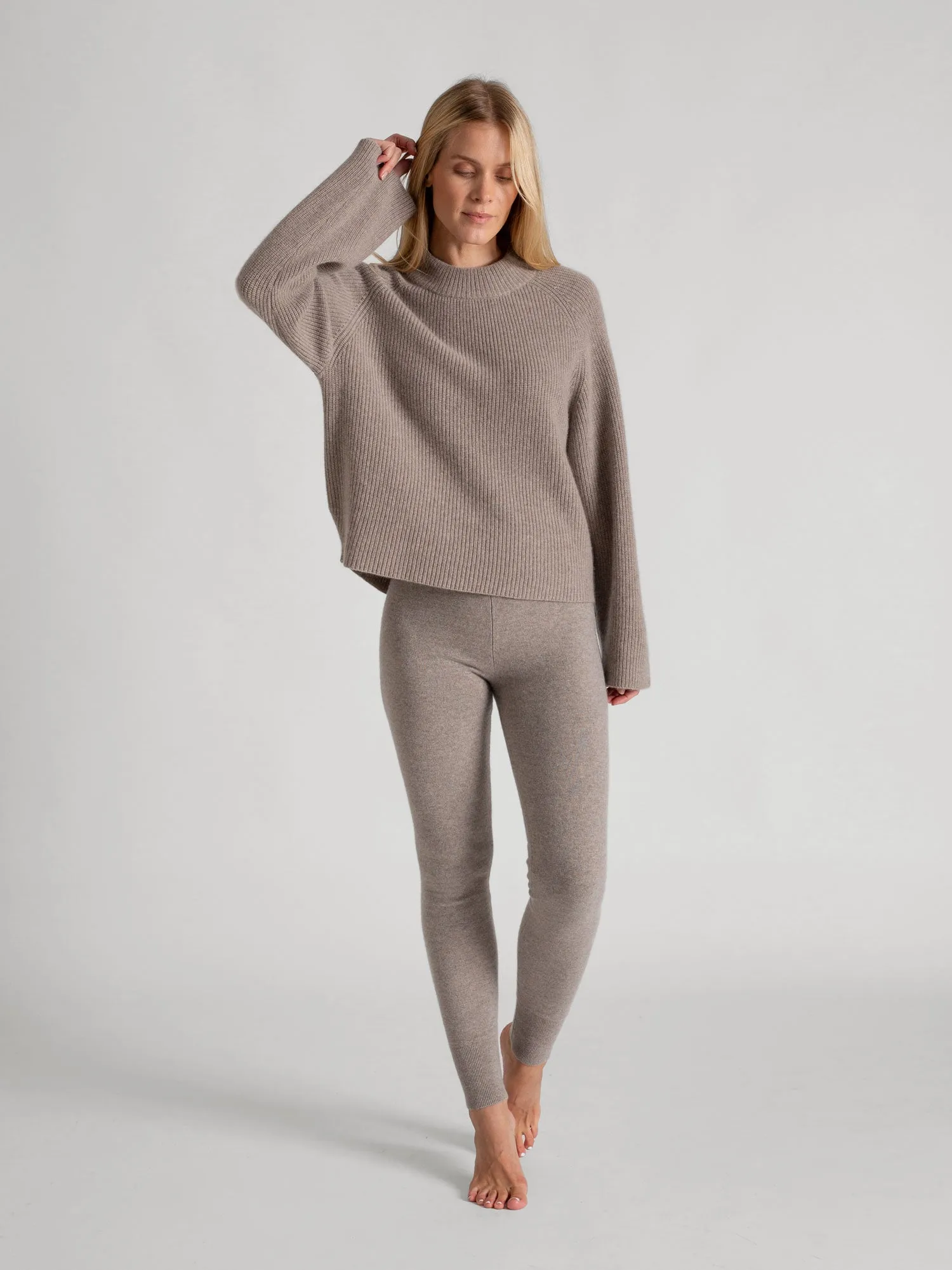 Cashmere sweater "Idun" - toast