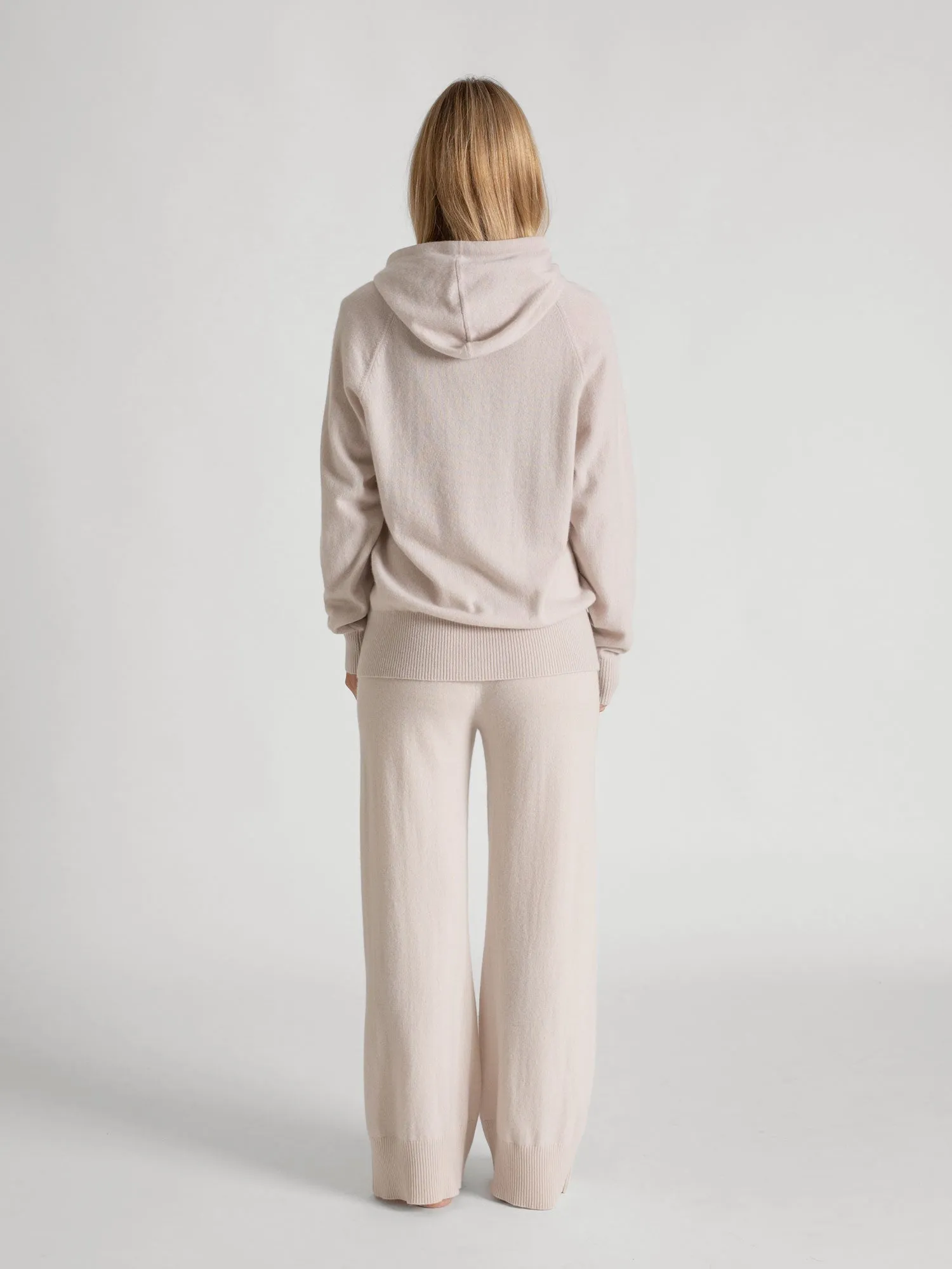 Cashmere sweater "Lux Hoodie" - pearl