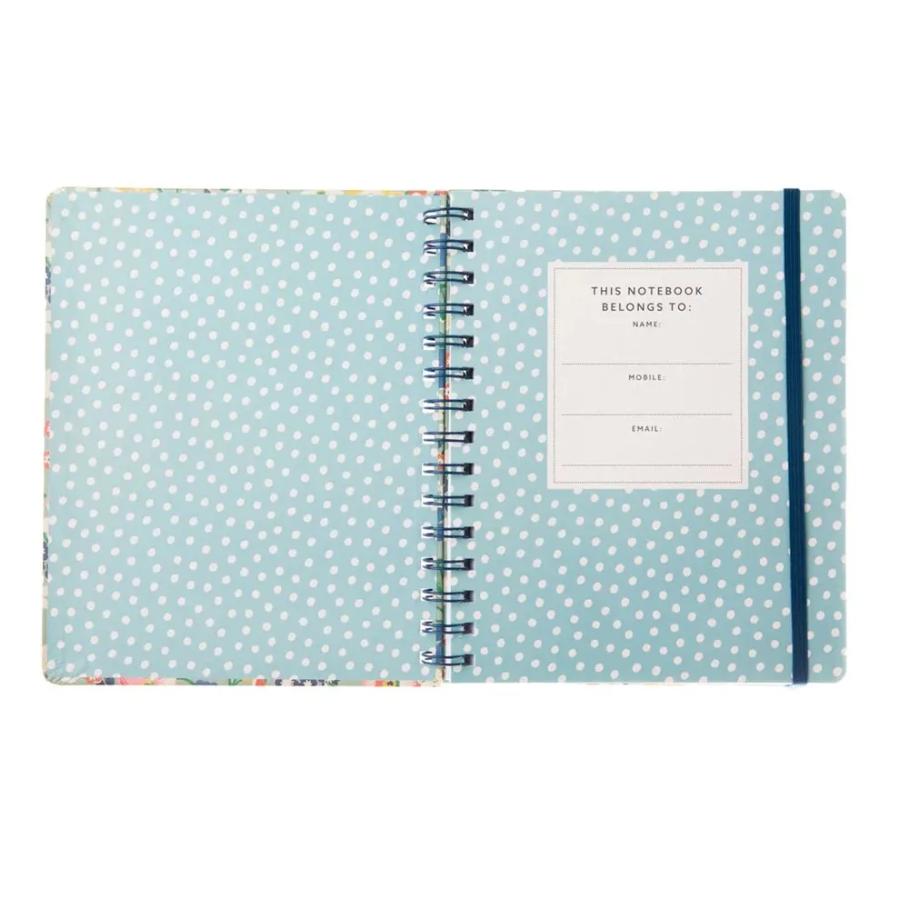 Cath Kidston: A5 Wiro Notebook Turquoise Floral