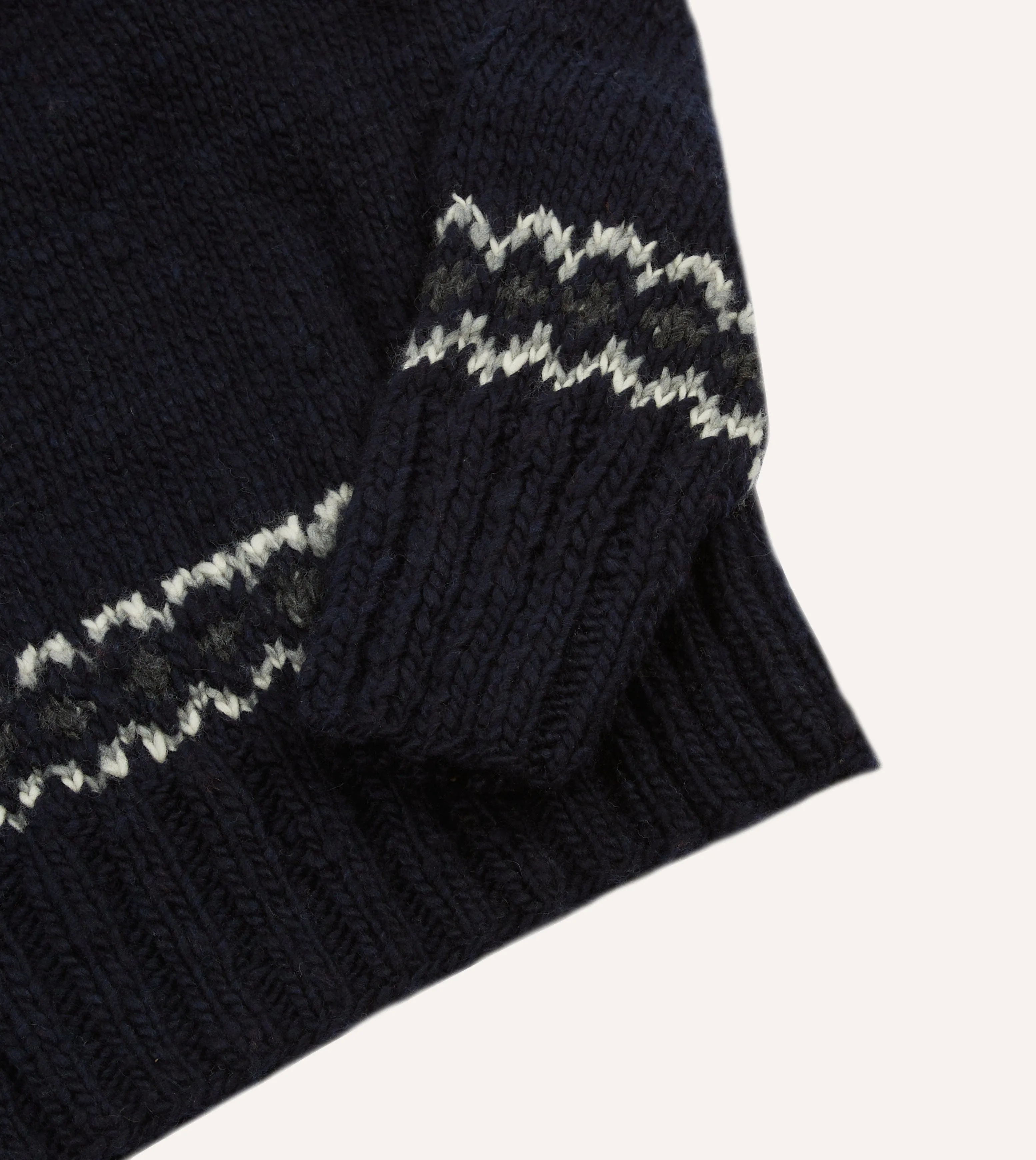 Chamula for Drake's Navy and Red Fairisle Merino Jumper