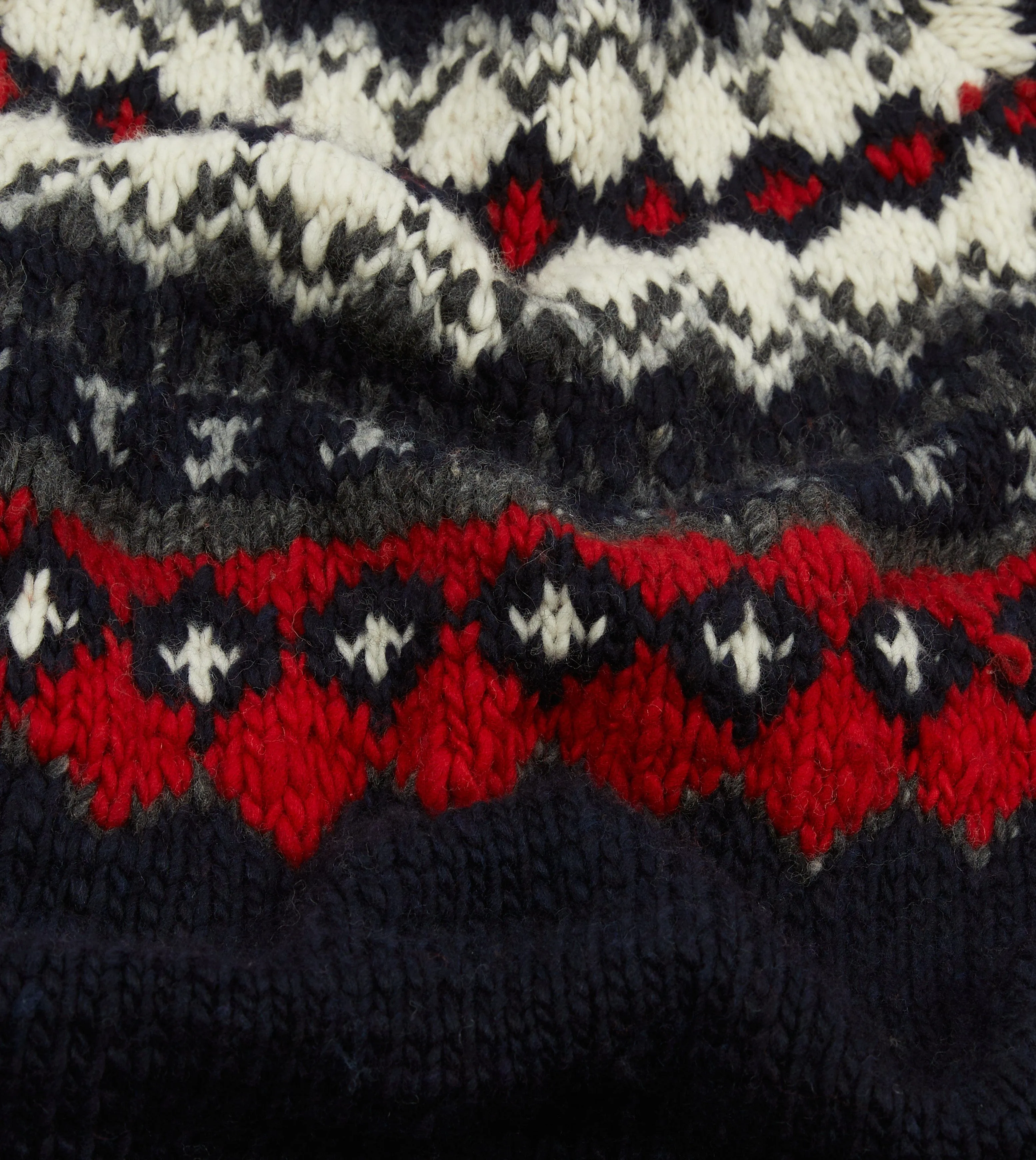 Chamula for Drake's Navy and Red Fairisle Merino Jumper