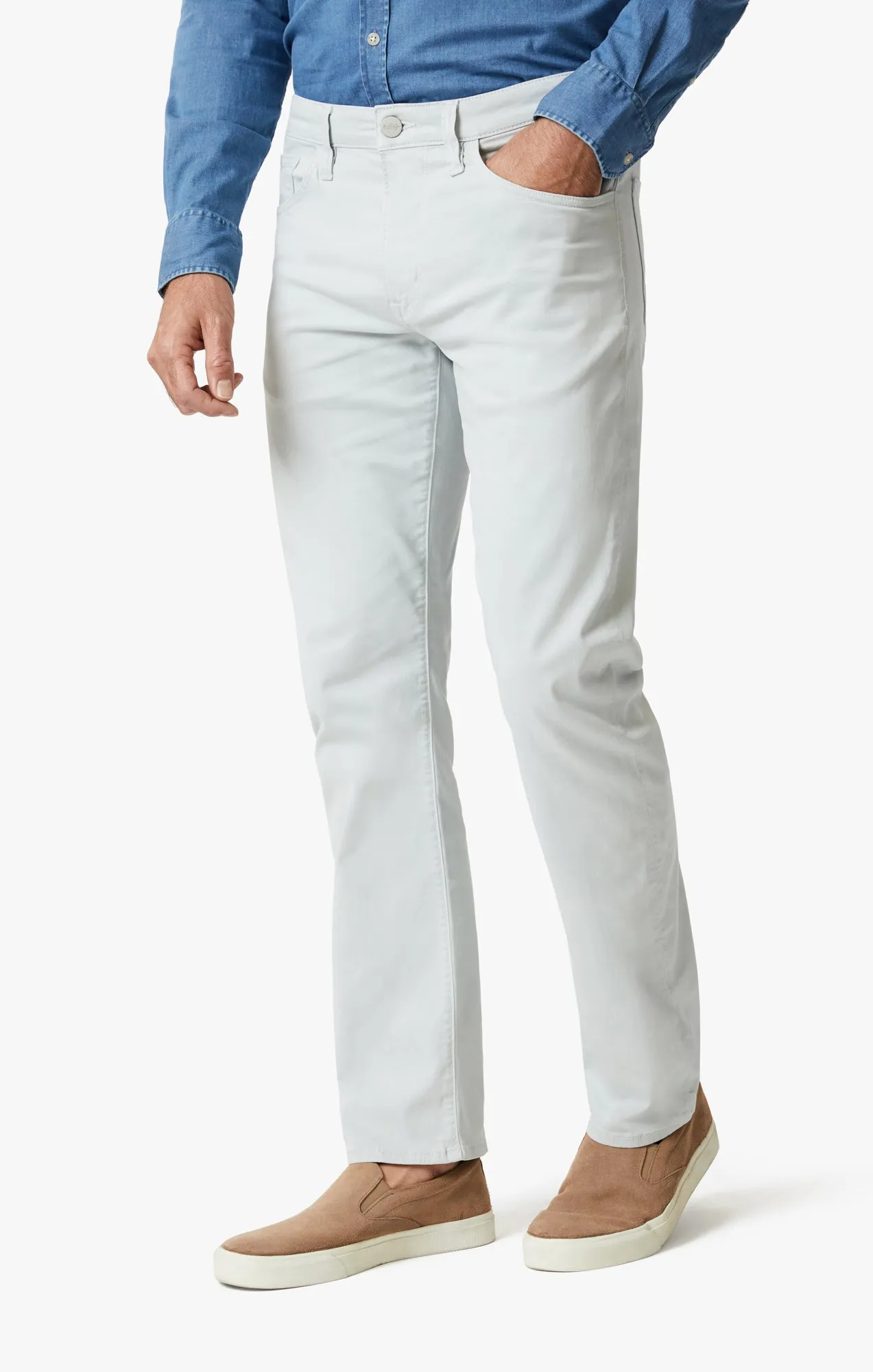 Charisma Relaxed Straight Leg Pants In Pearl Twill