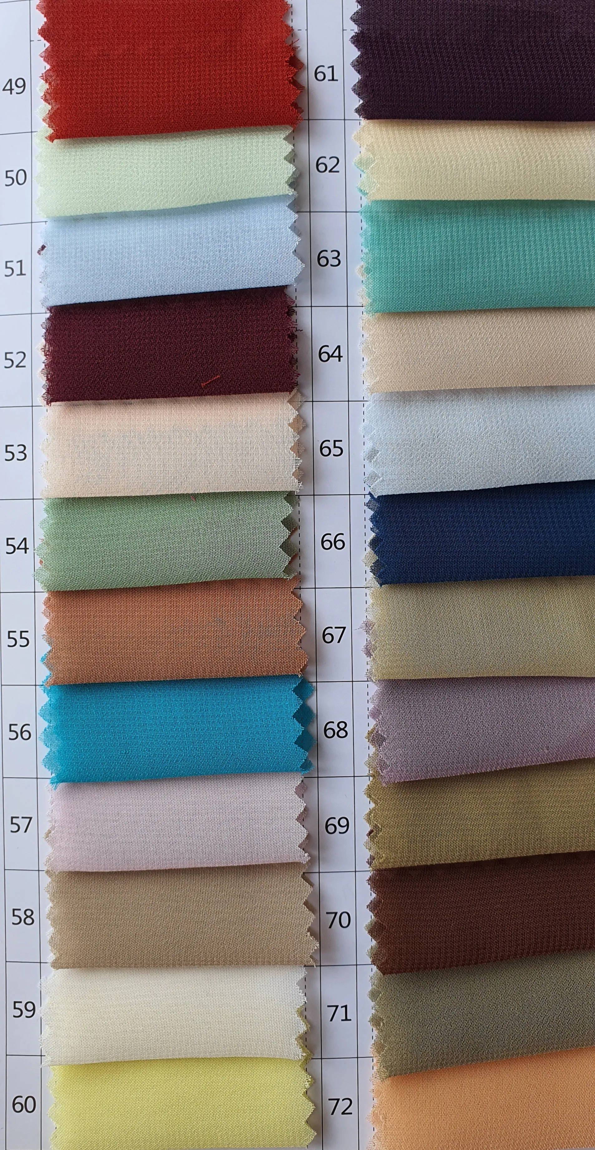 Chiffon Colour Chart