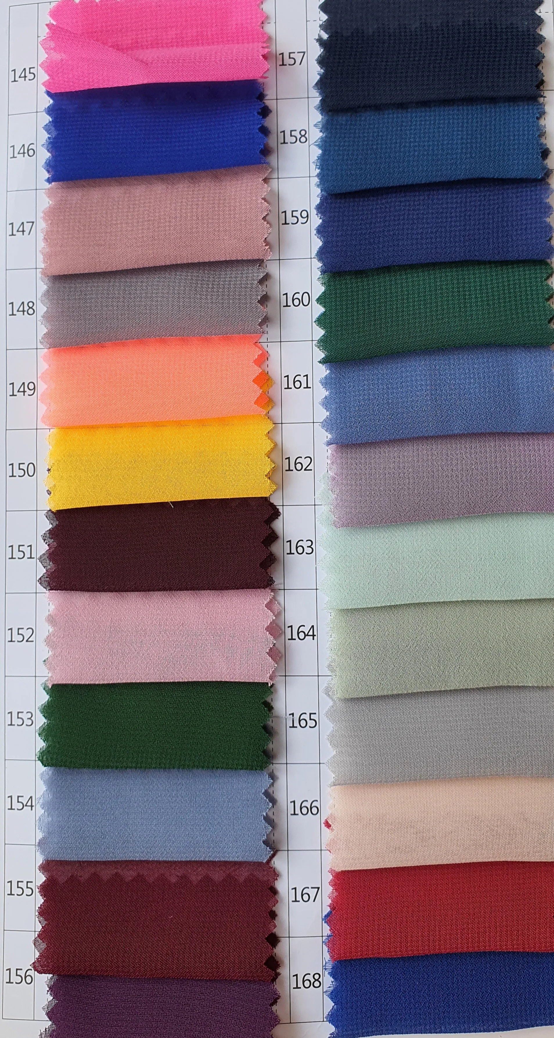 Chiffon Colour Chart