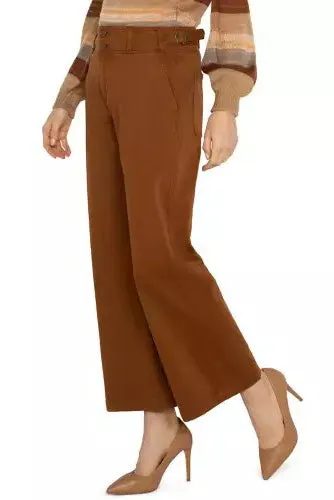 Cinch Waist Wide Leg Pants