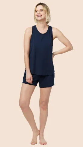 Classic Pima Knit Tank with Short - Midnight