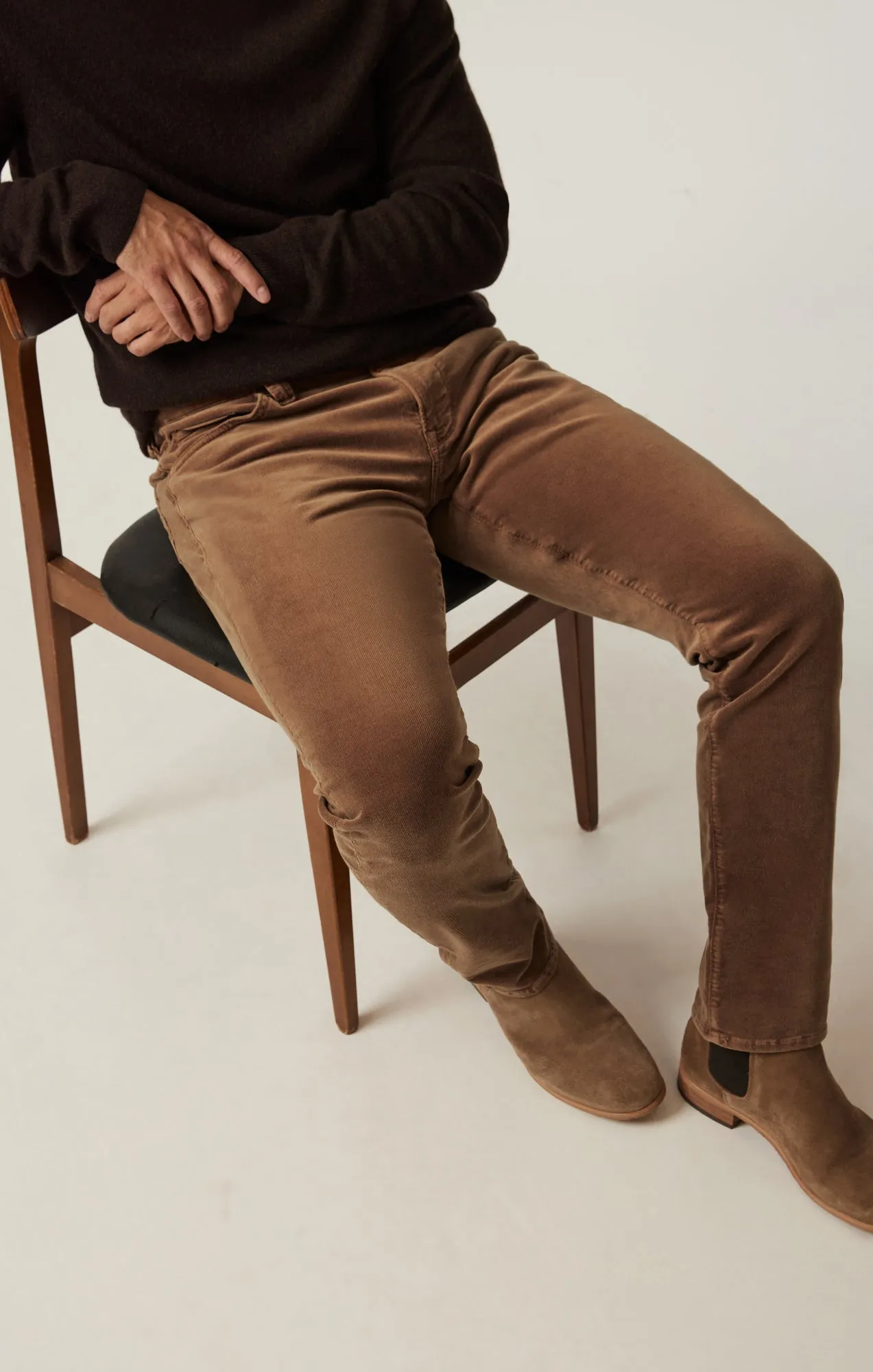 Cool Tapered Leg Pants in Cognac Cord