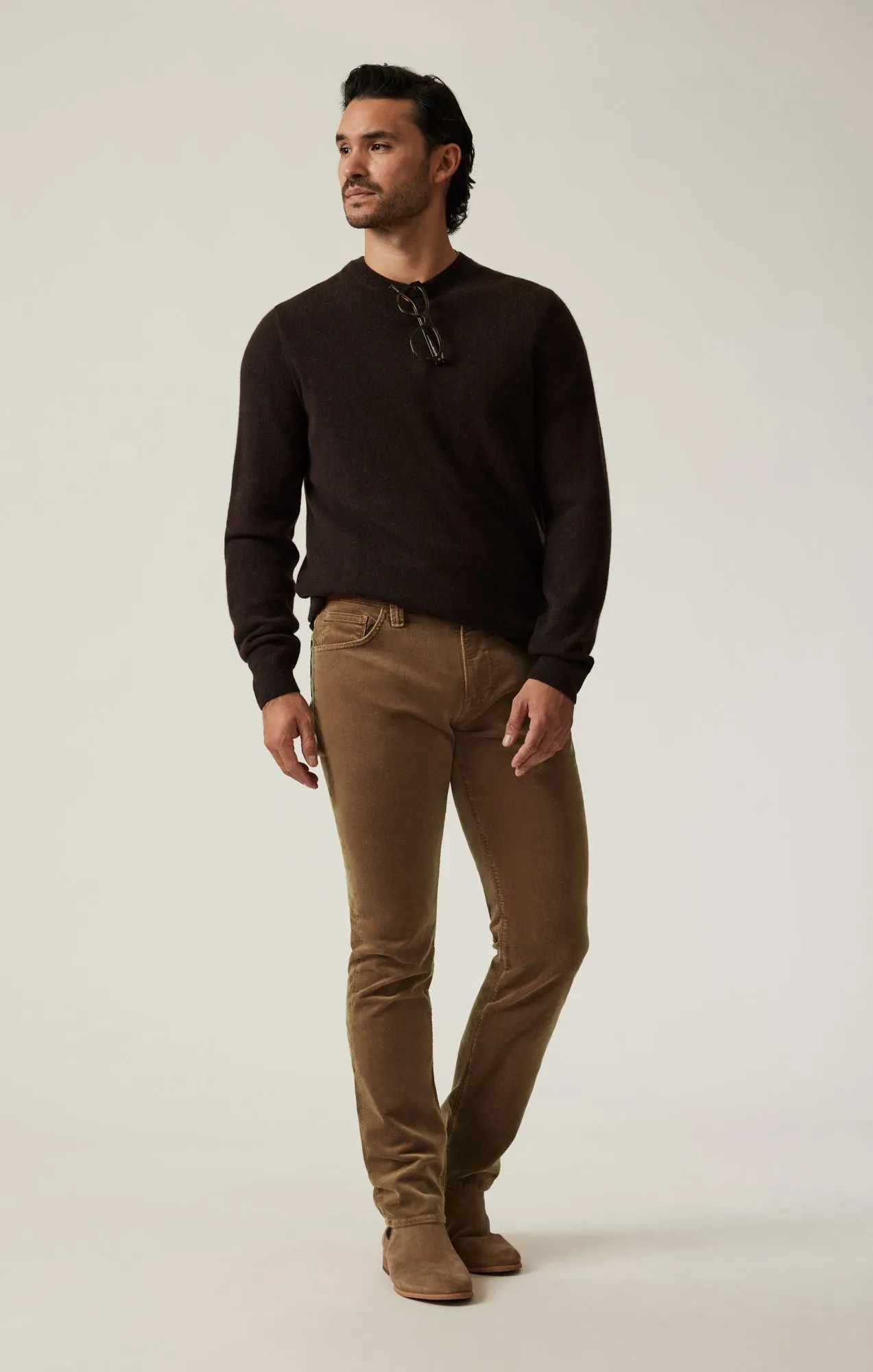 Cool Tapered Leg Pants in Cognac Cord