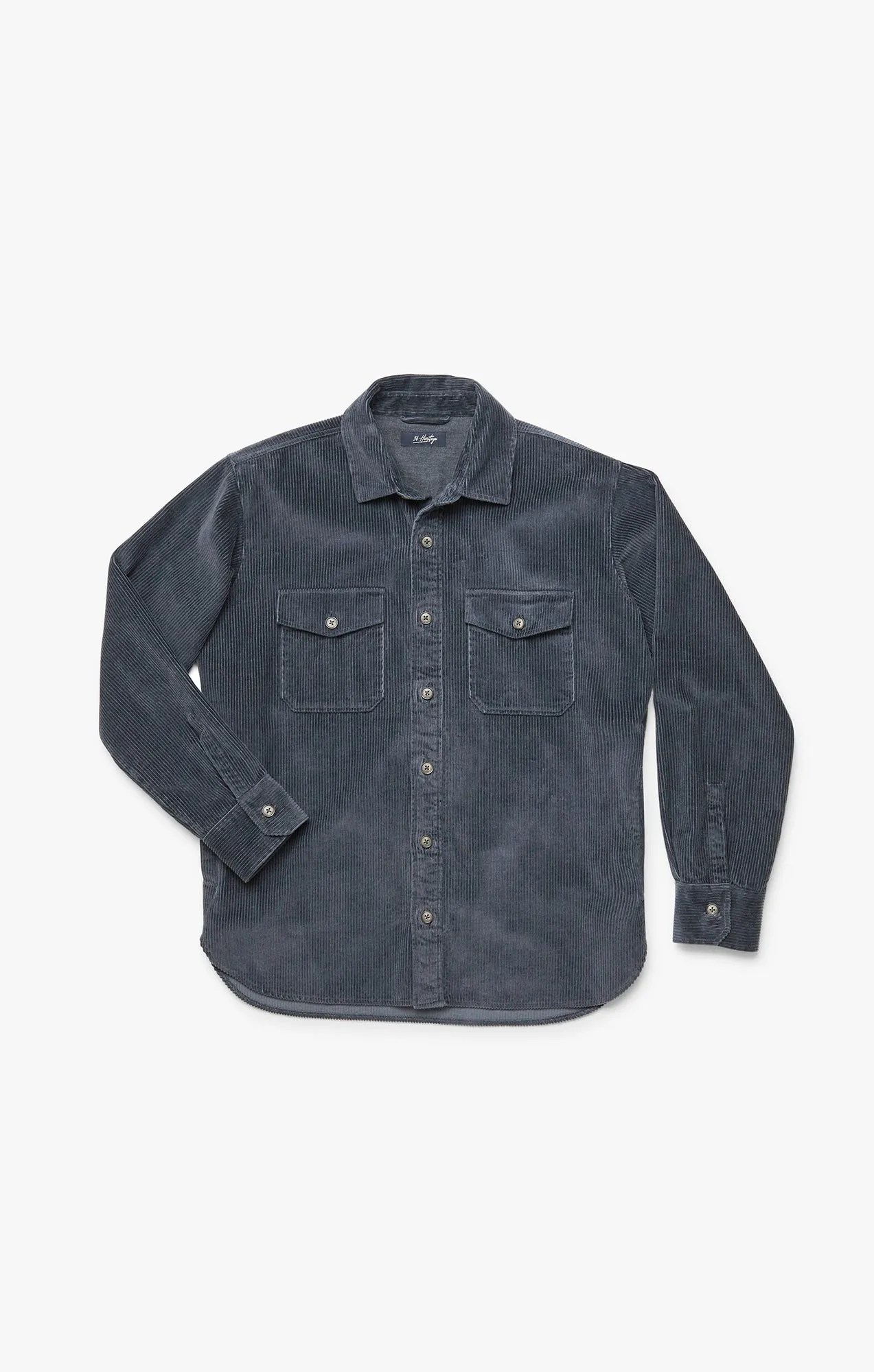 Corduroy Overshirt In Iron Gate