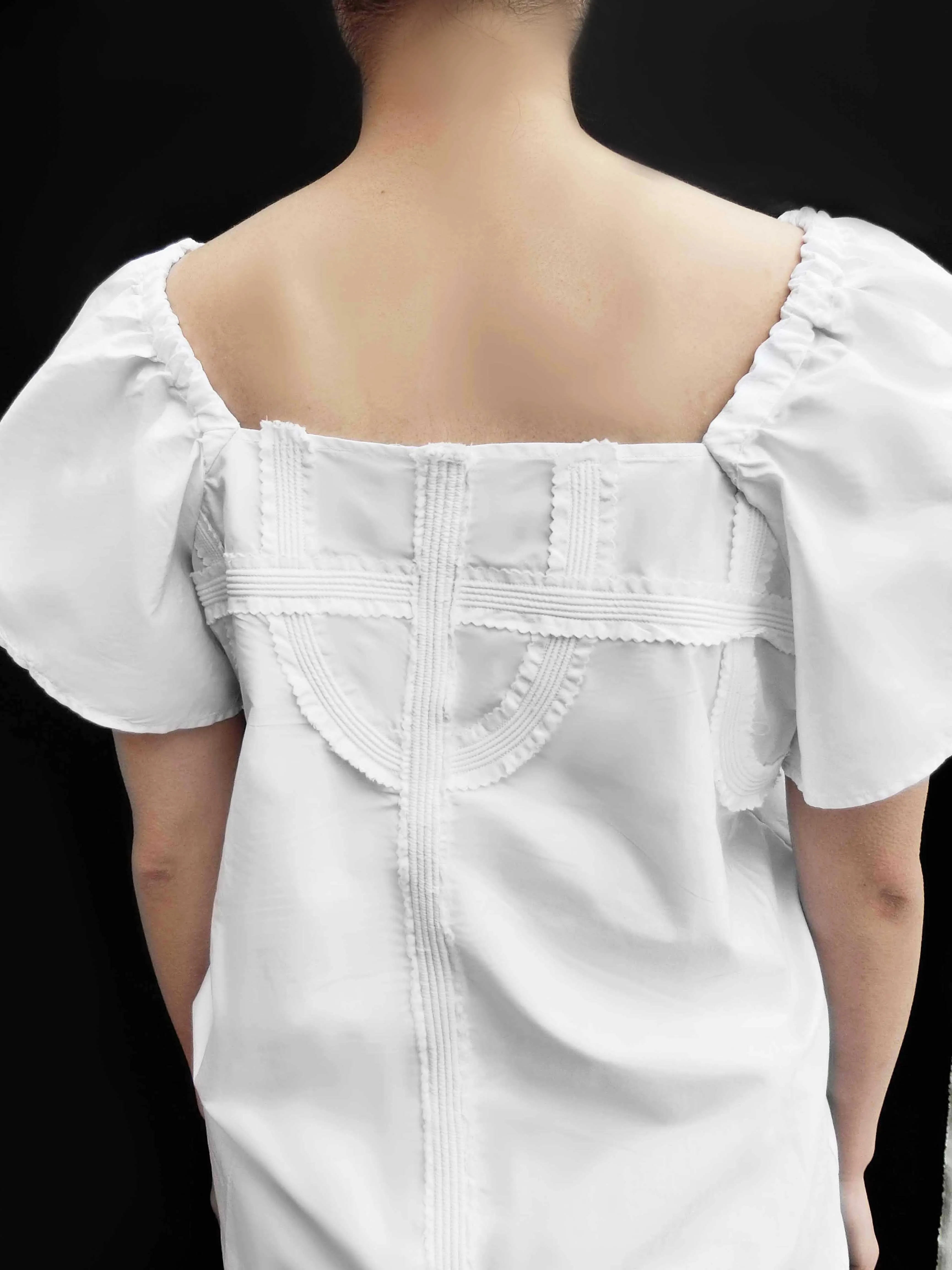 Cotton Handmade decoration top / White