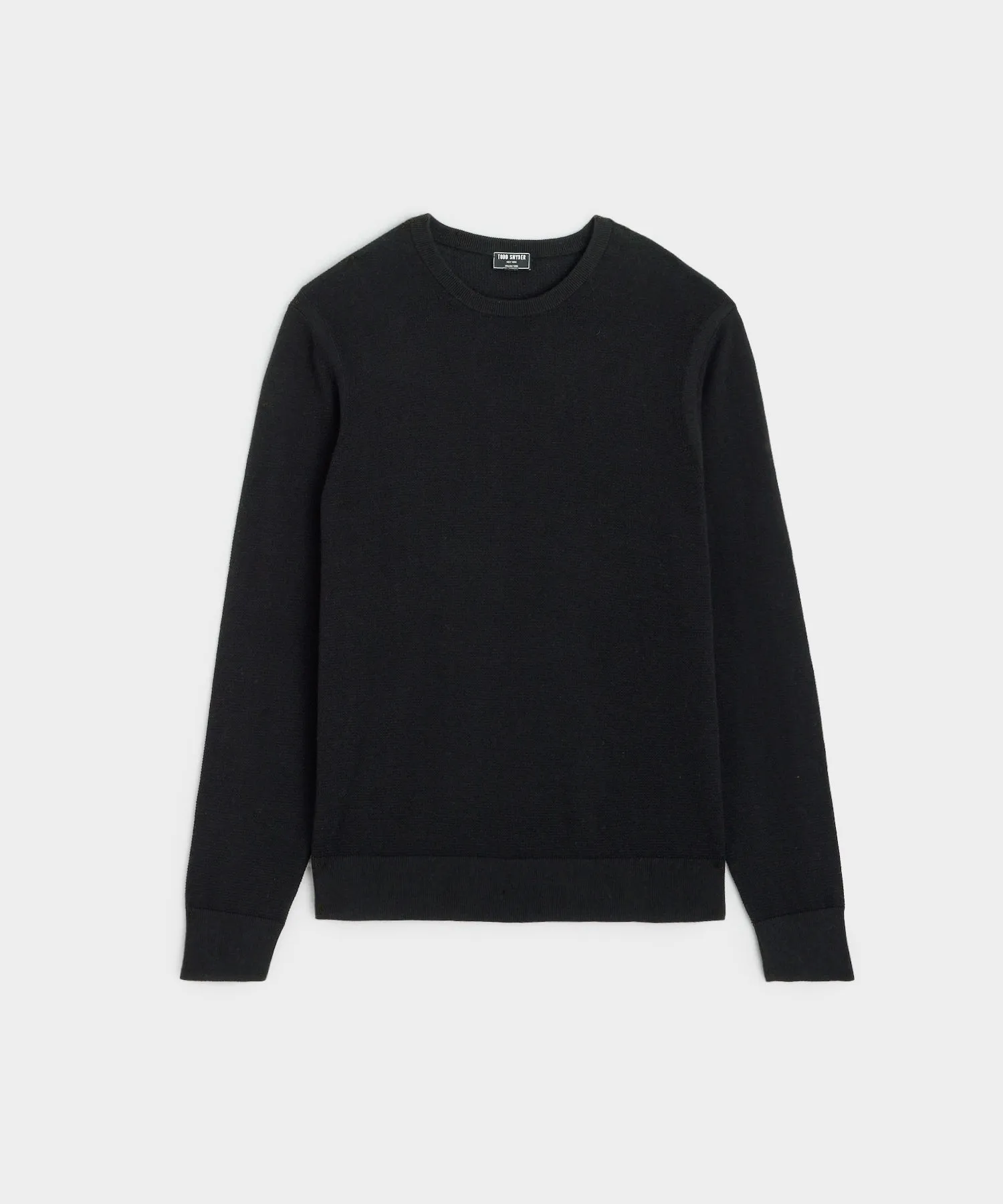 Cotton Silk Pique Crew in Black