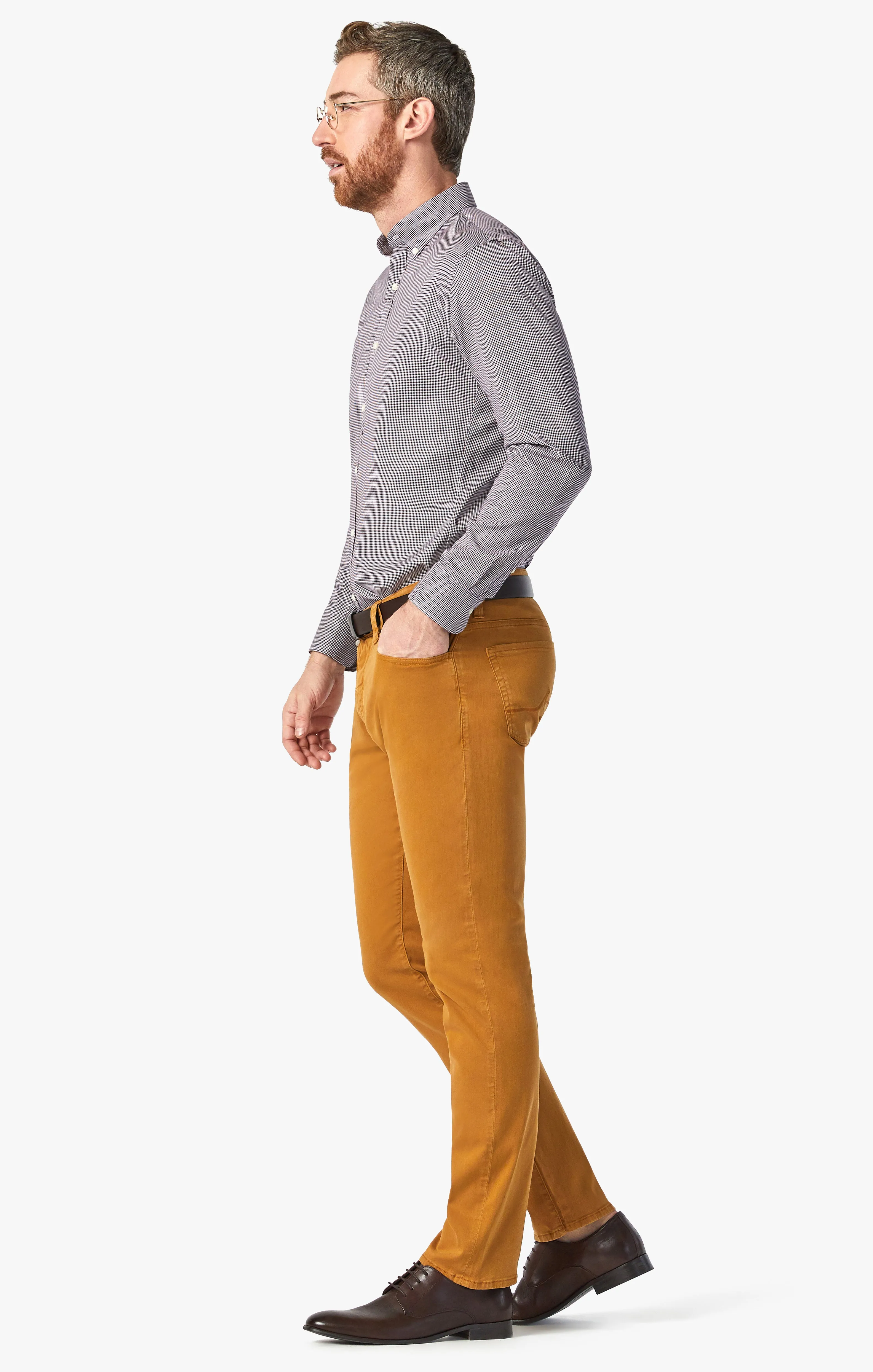 Courage Straight Leg Pants In Golden Brown Twill