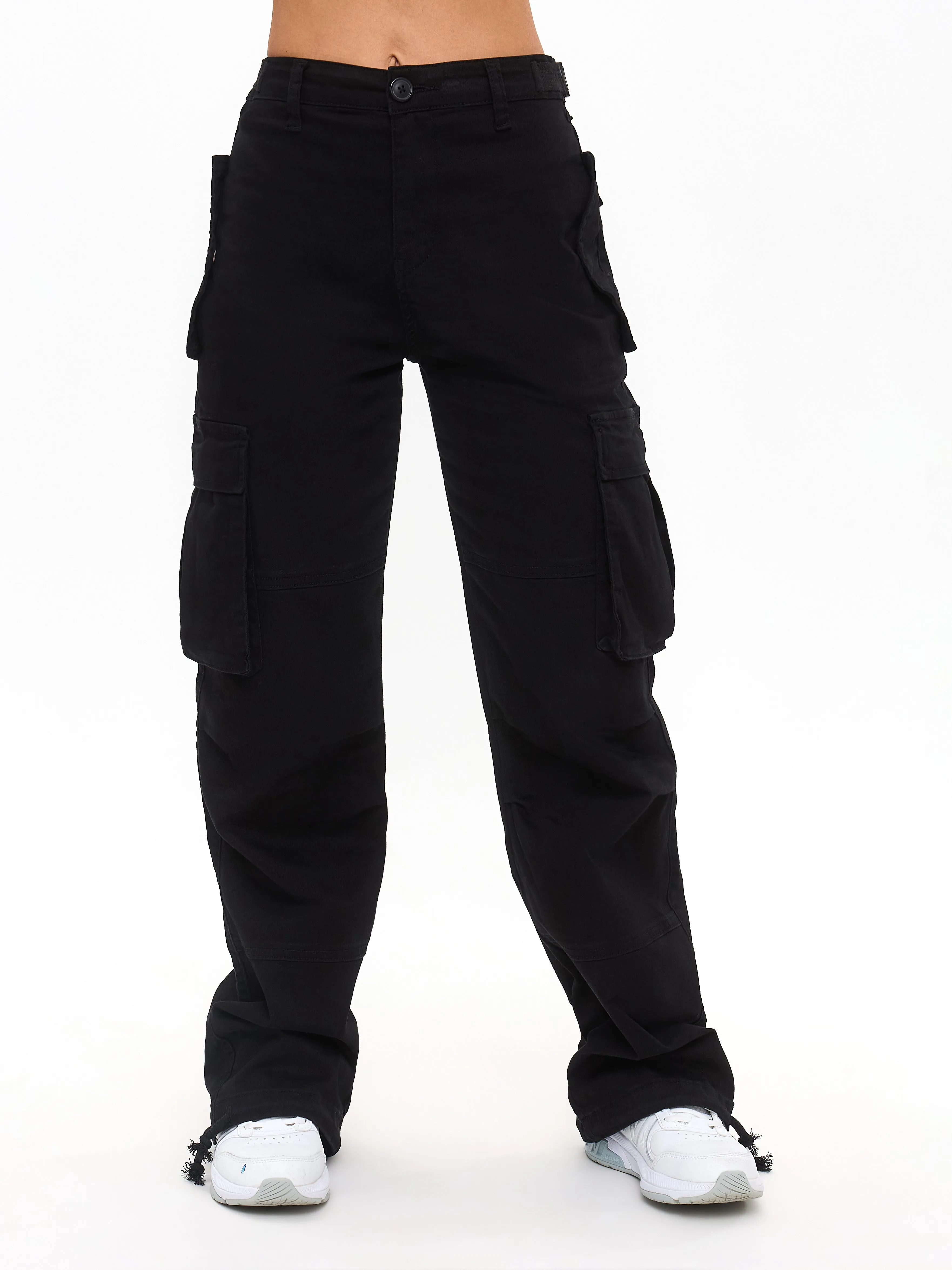 Curvy Stretch Cargo Pant - Black