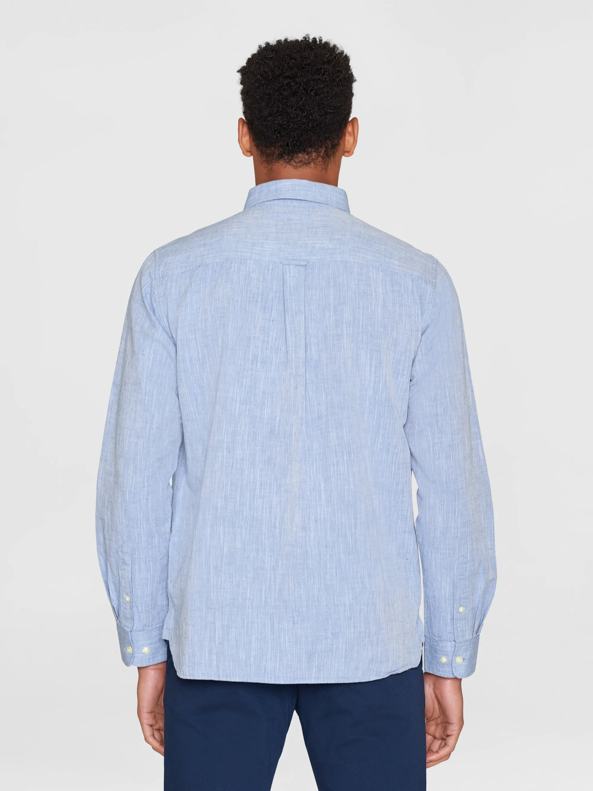 Custom fit linen shirt - Moonlight Blue