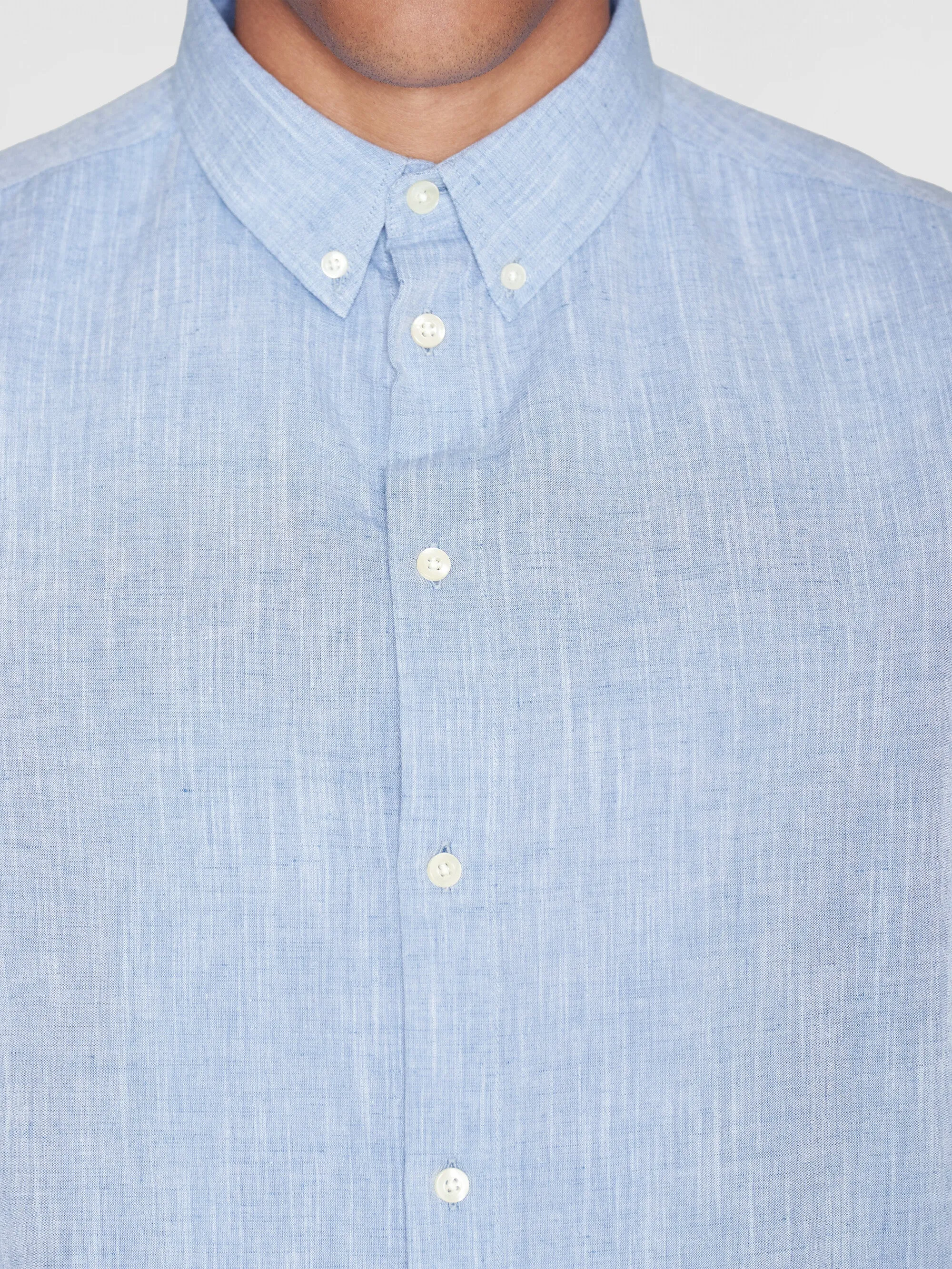 Custom fit linen shirt - Moonlight Blue