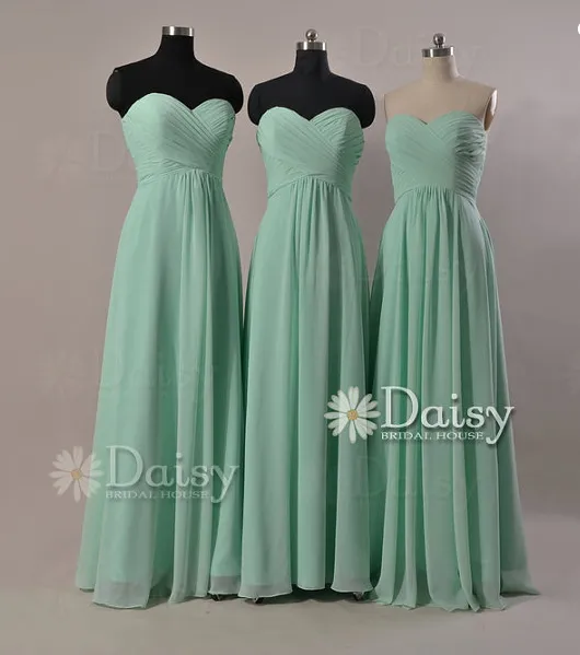 Custom Mint Chiffon Bridesmaid Dress Chiffon Evening Dress Mint Party Dress(BM2442)