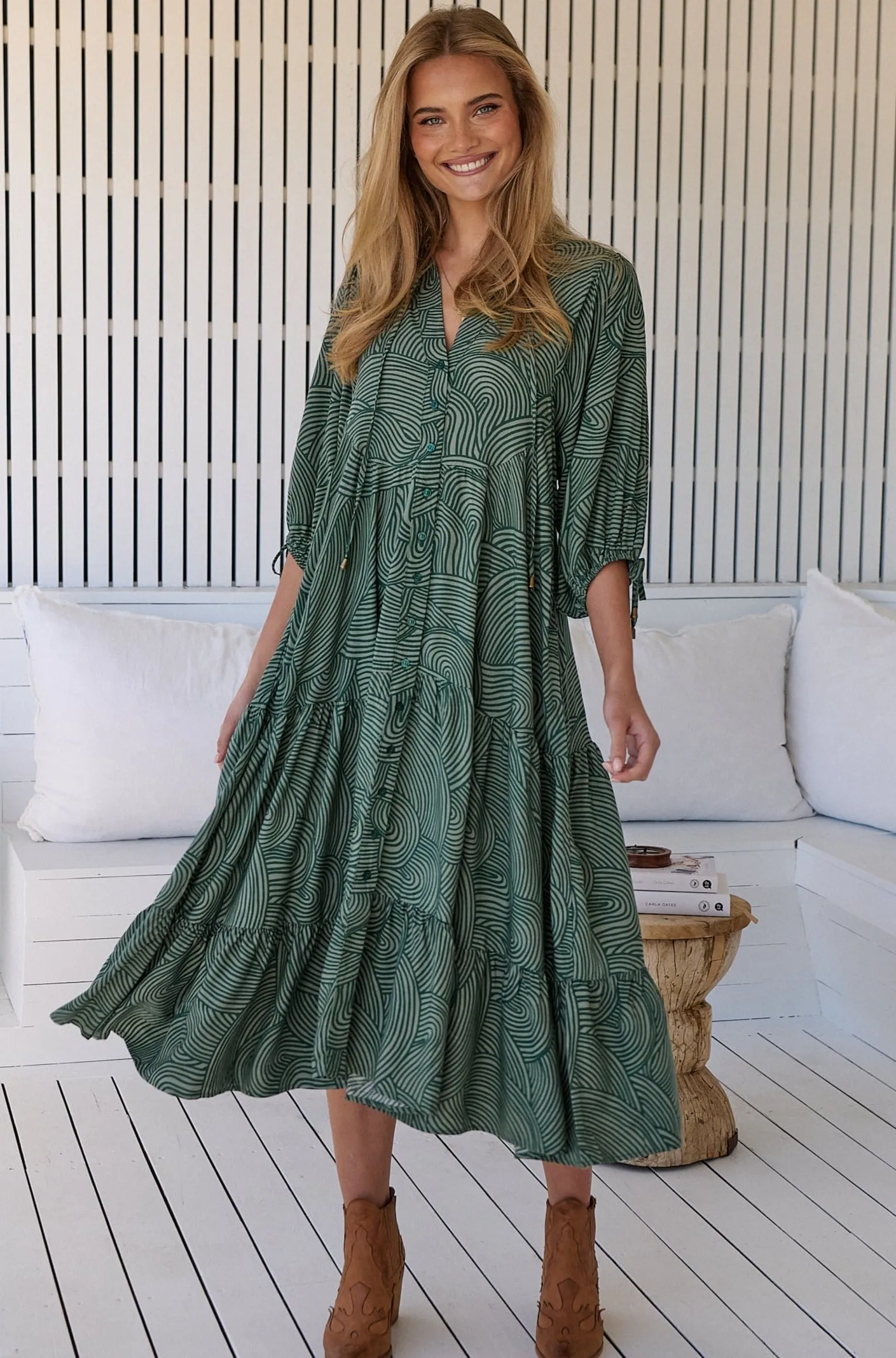 Cybele Midi Dress - Green