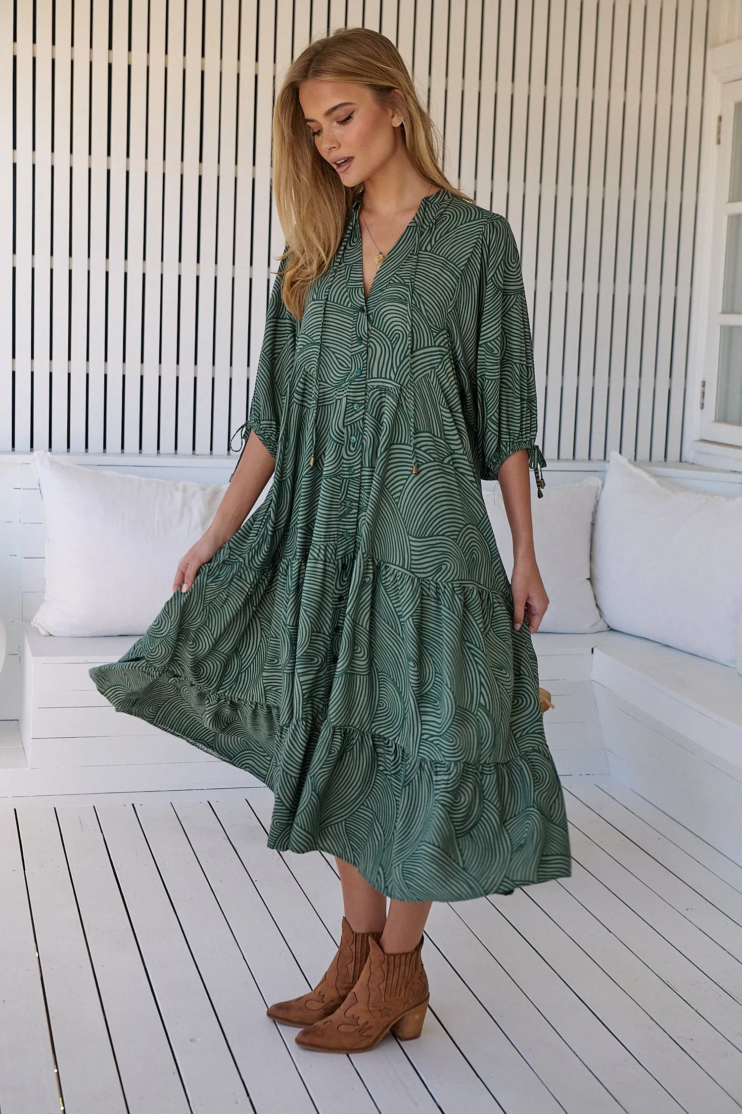 Cybele Midi Dress - Green