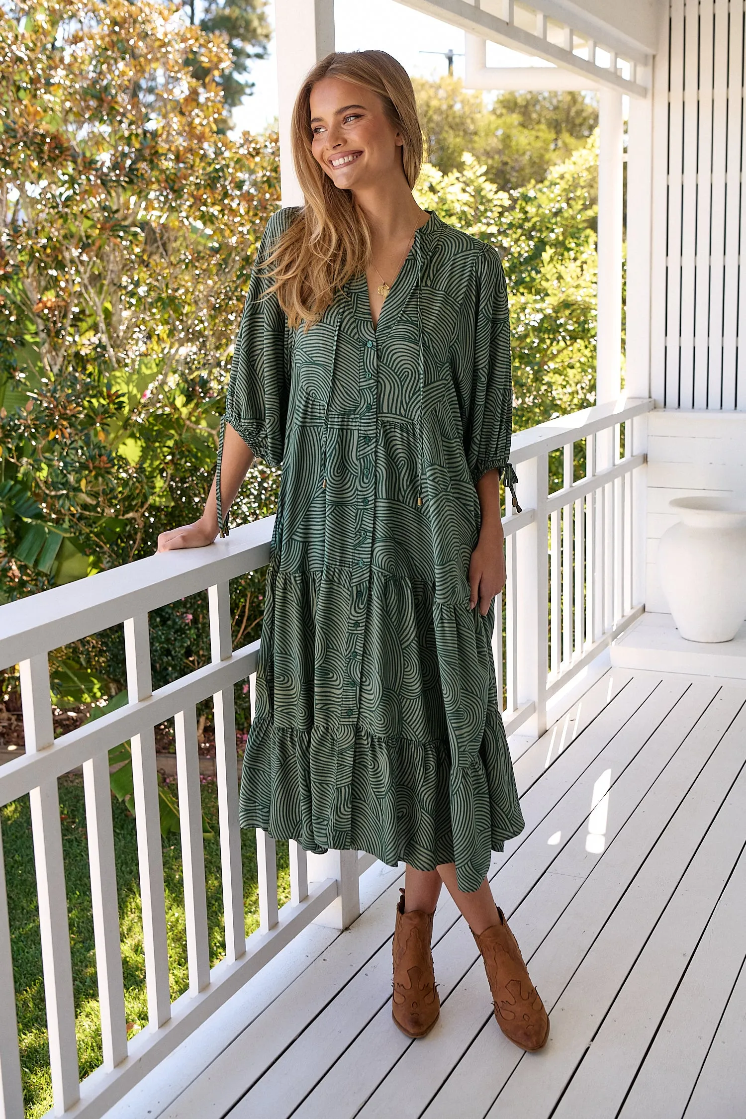 Cybele Midi Dress - Green