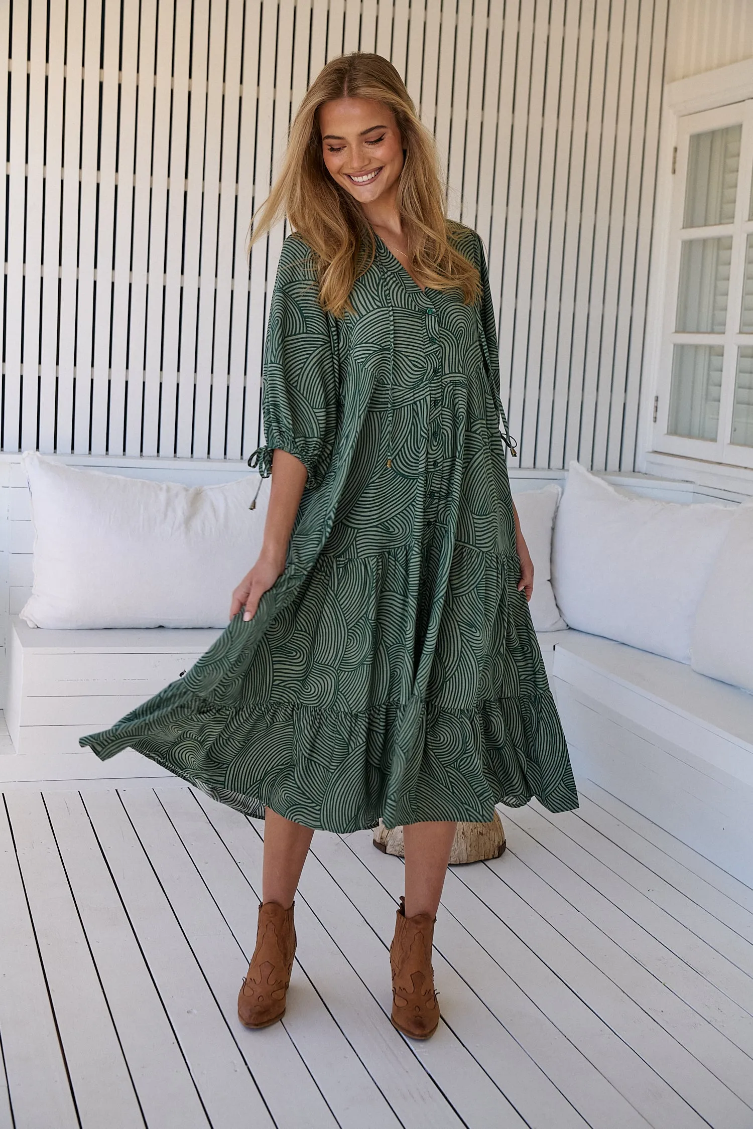 Cybele Midi Dress - Green