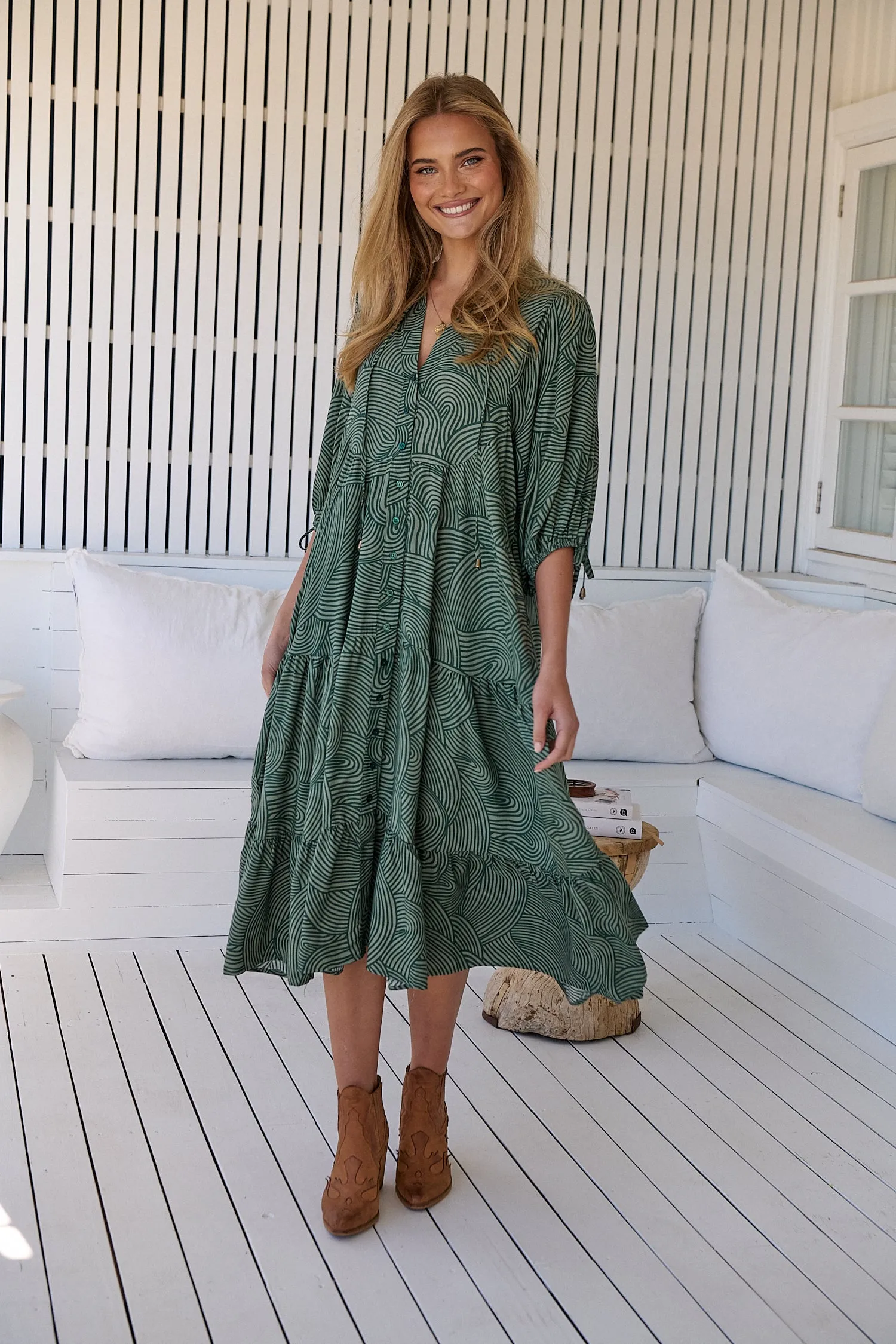 Cybele Midi Dress - Green