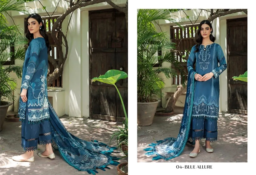 D04 Blue Allure - FARASHA LAWN VOL 2`22