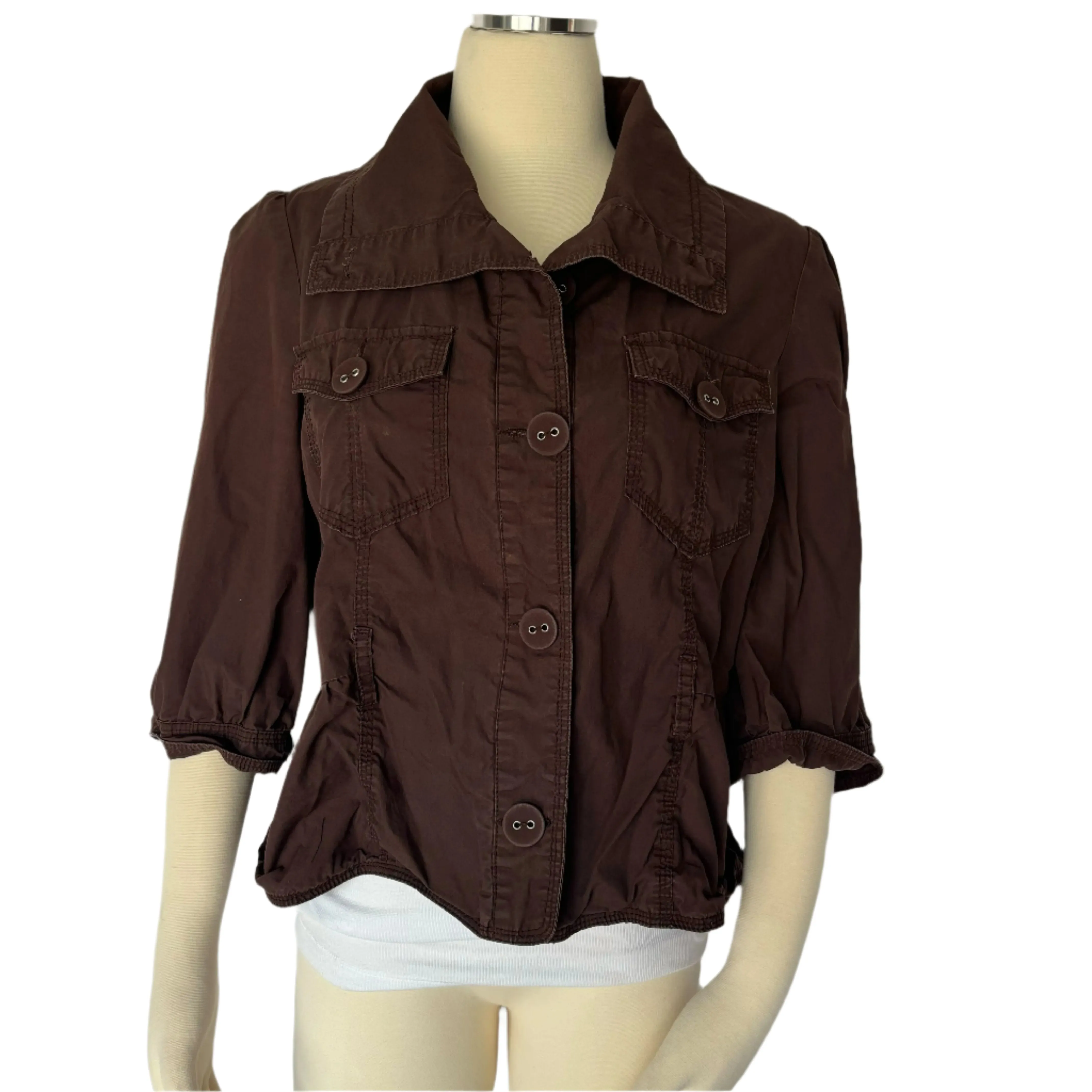 Dark Brown Women's Khaki Blouse