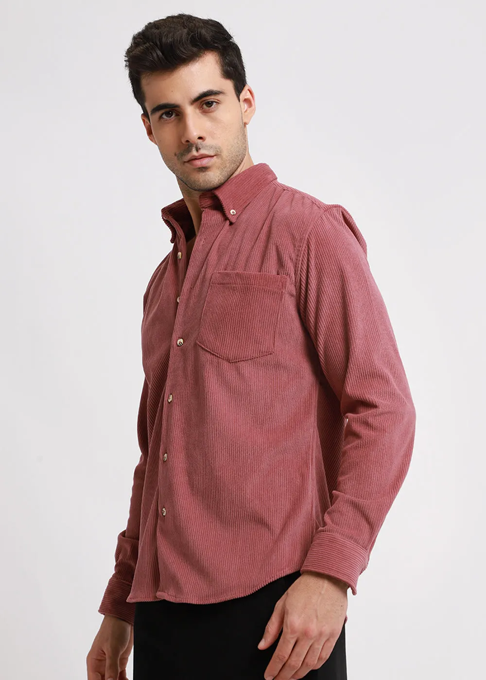 Dark Peach Corduroy Shirt