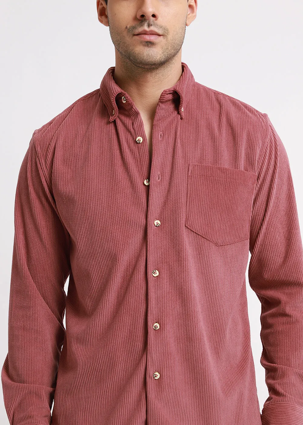 Dark Peach Corduroy Shirt