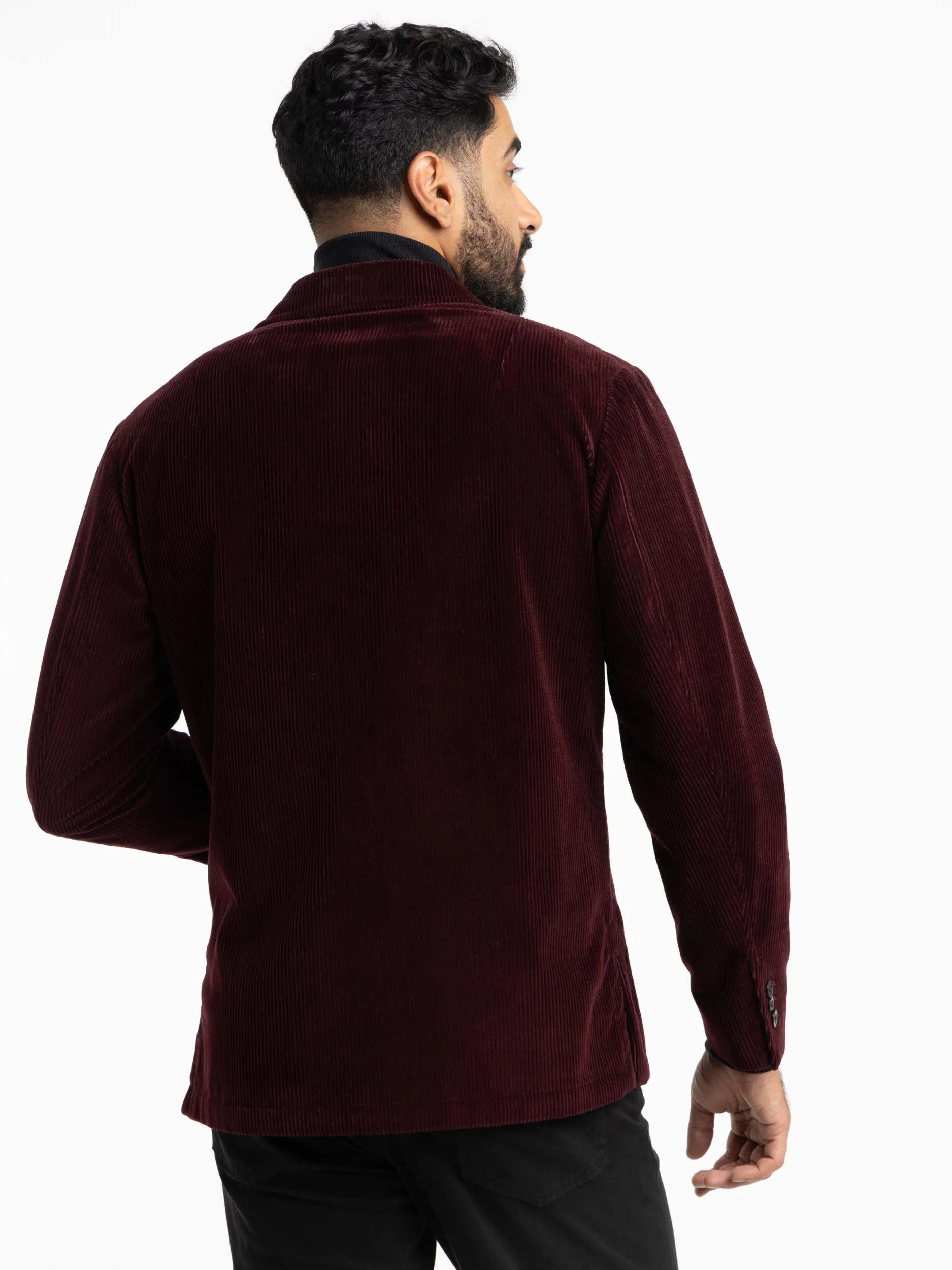 Dark Red Corduroy Sport Jacket