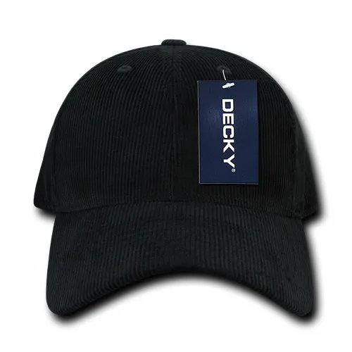 Decky 231 - 6 Panel Low Profile Structured Corduroy Cap - CASE Pricing