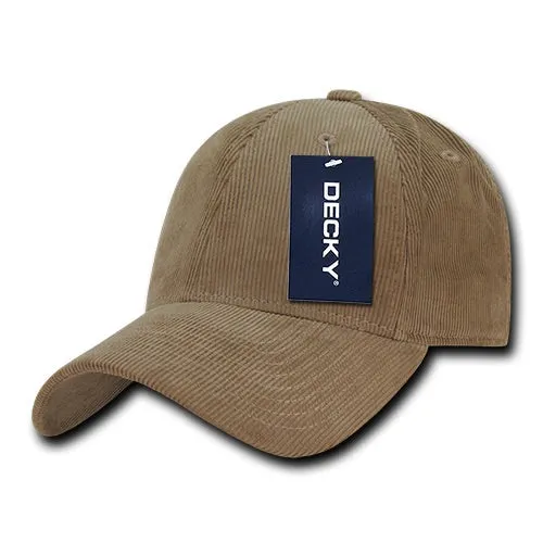 Decky 231 - 6 Panel Low Profile Structured Corduroy Cap - CASE Pricing