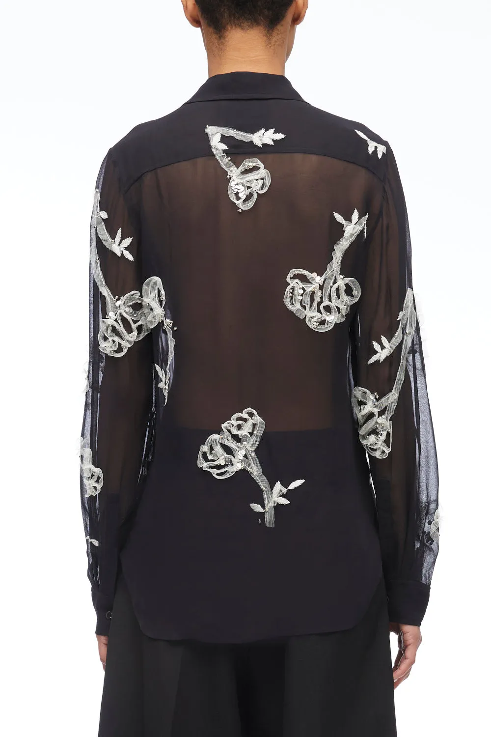 Deconstructed Floral Chiffon Shirt