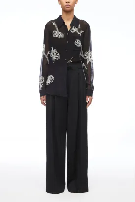 Deconstructed Floral Chiffon Shirt