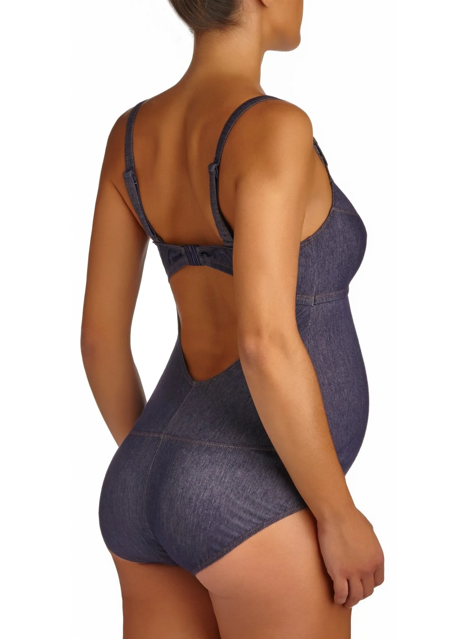 Denim Maternity Swimsuit - Blue