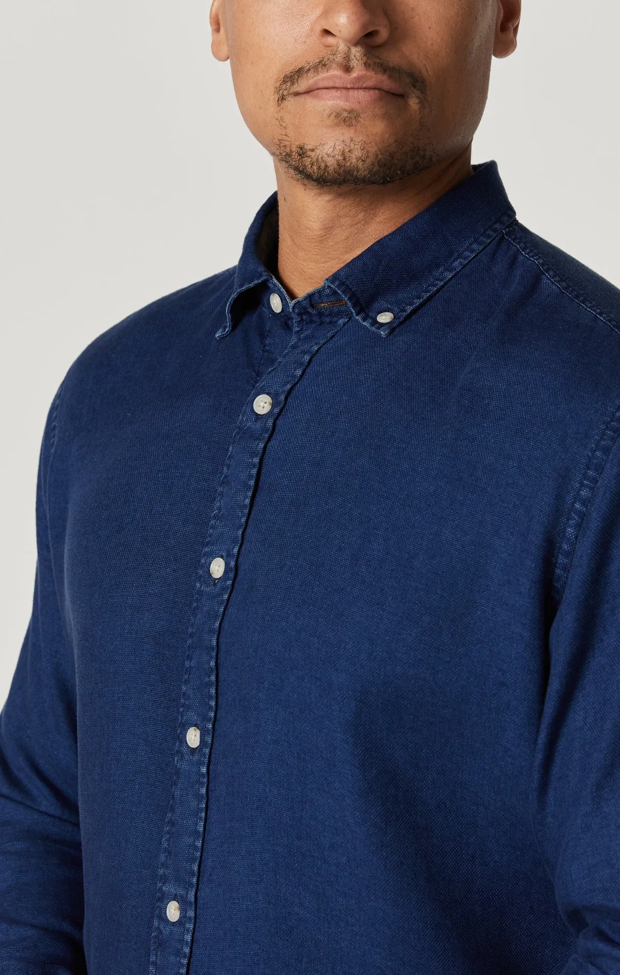 Denim Shirt In Mid Indigo