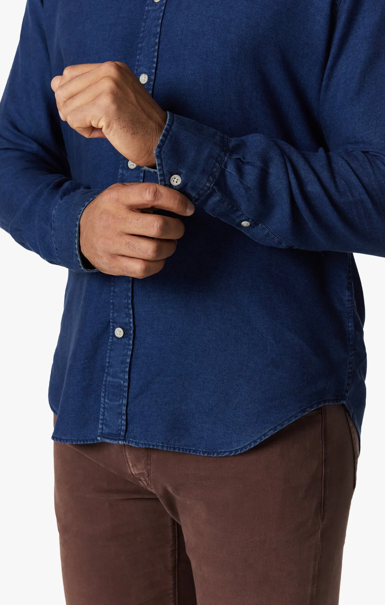 Denim Shirt In Mid Indigo