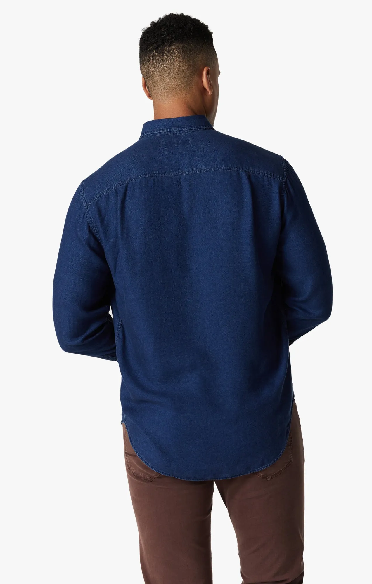 Denim Shirt In Mid Indigo